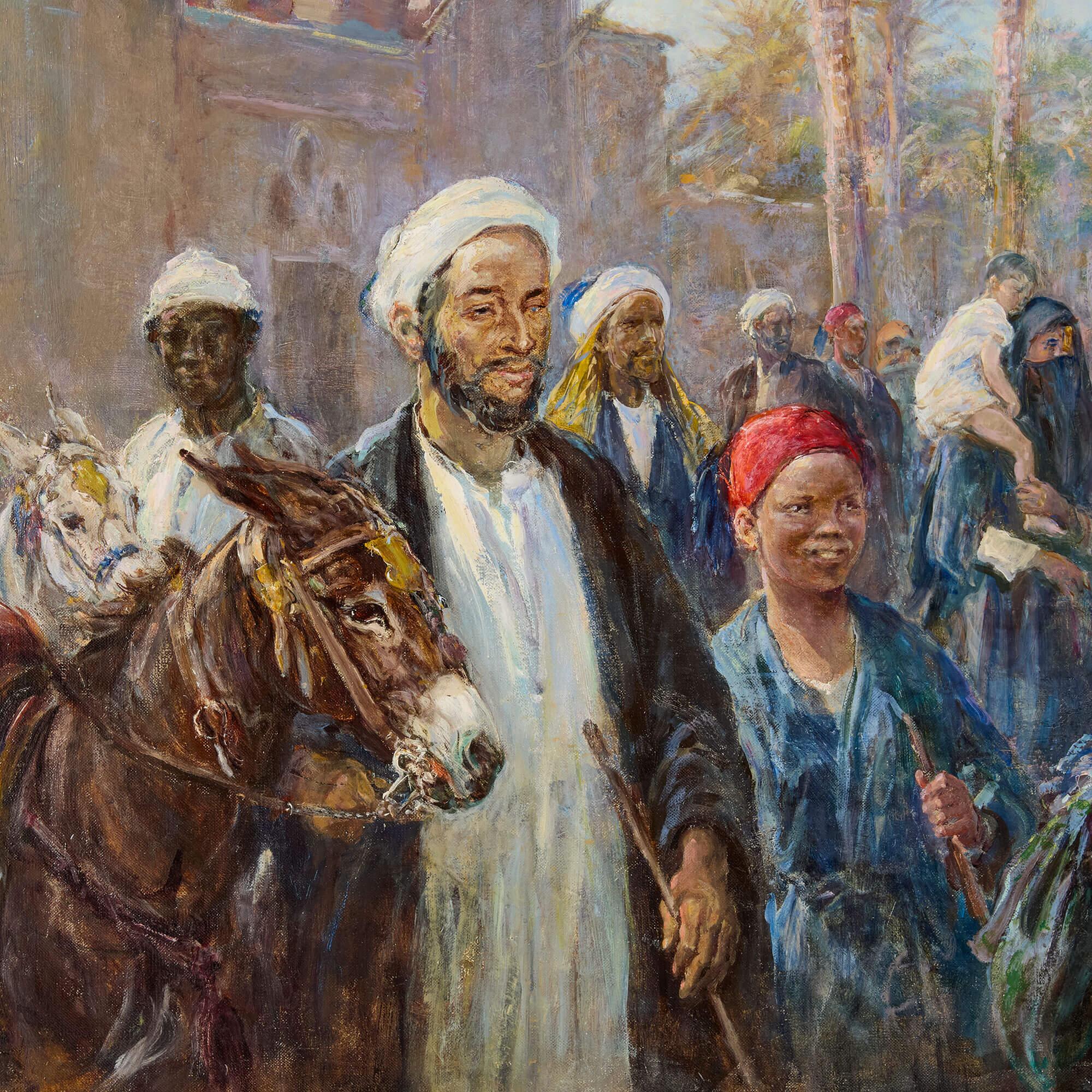 Large Antique Orientalist Oil Painting by Heywood Hardy For Sale 3