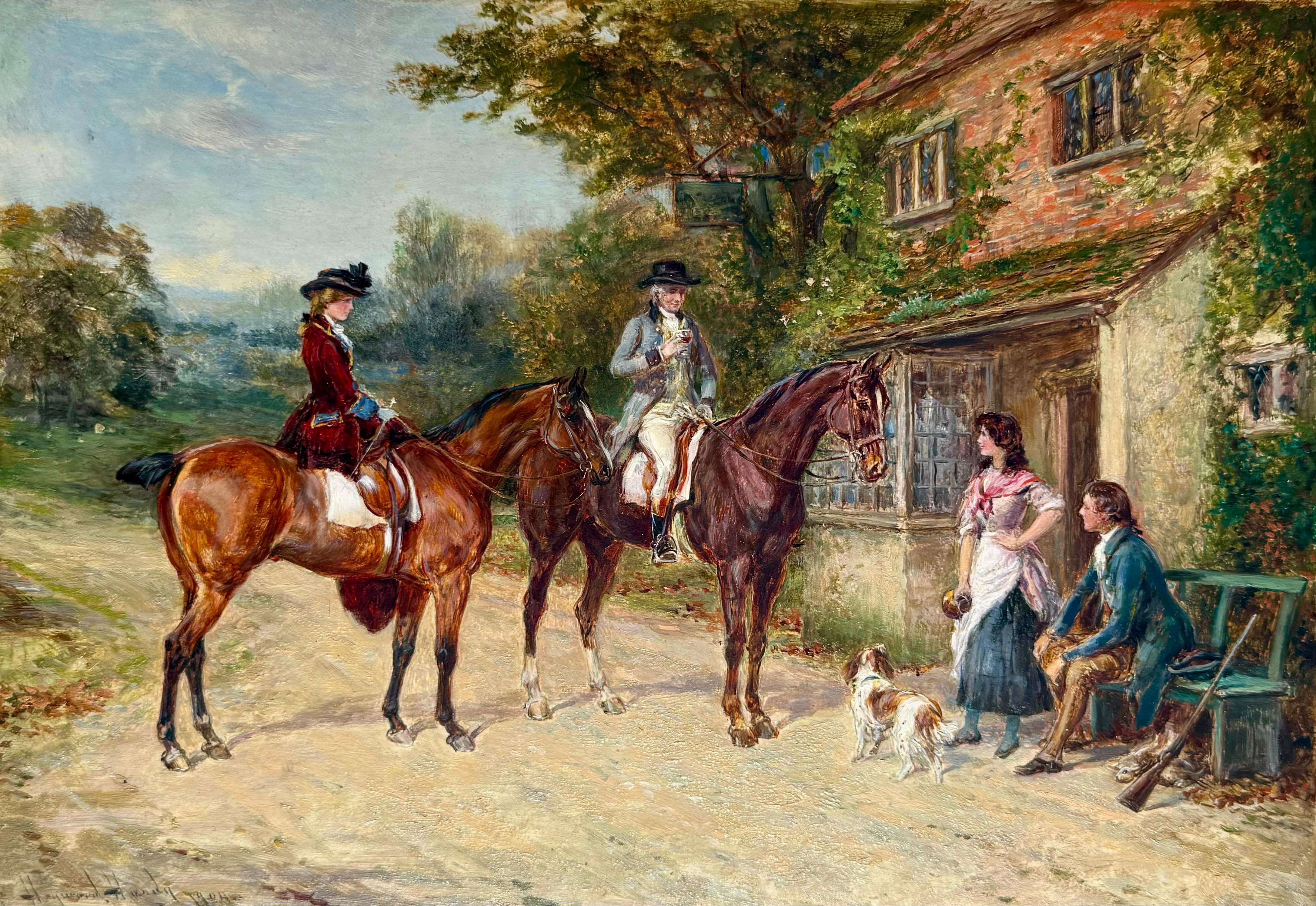 Fuera de la posada - Painting Victoriano de Heywood Hardy