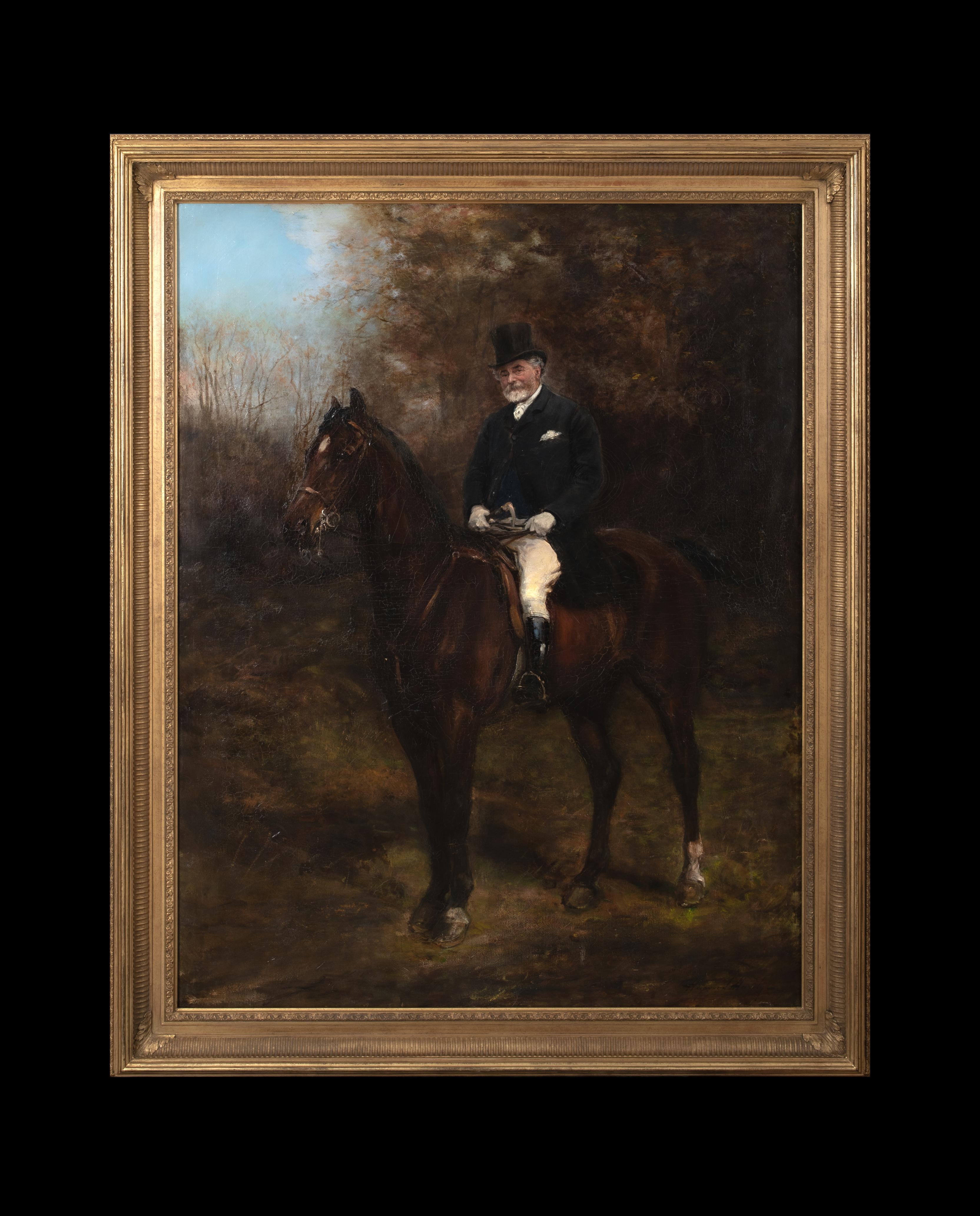 Ritratto di Arthur Langley Vernon e del suo cavallo, XIX secolo  da Heywood Hardy (1 1