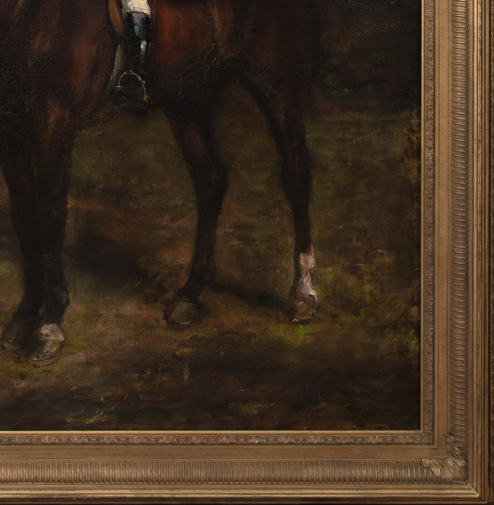 Ritratto di Arthur Langley Vernon e del suo cavallo, XIX secolo  da Heywood Hardy (1 3