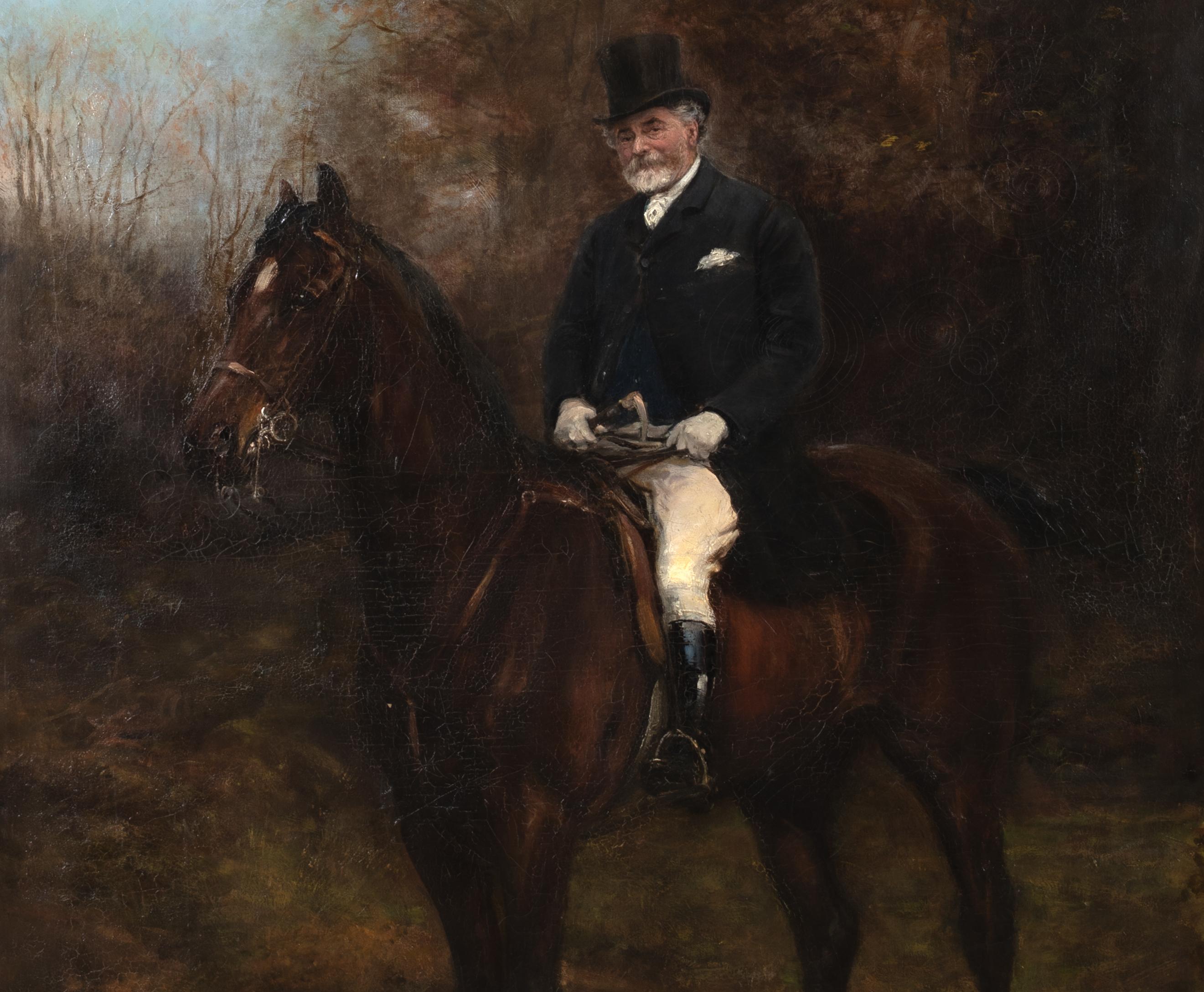 Ritratto di Arthur Langley Vernon e del suo cavallo, XIX secolo  da Heywood Hardy (1 5