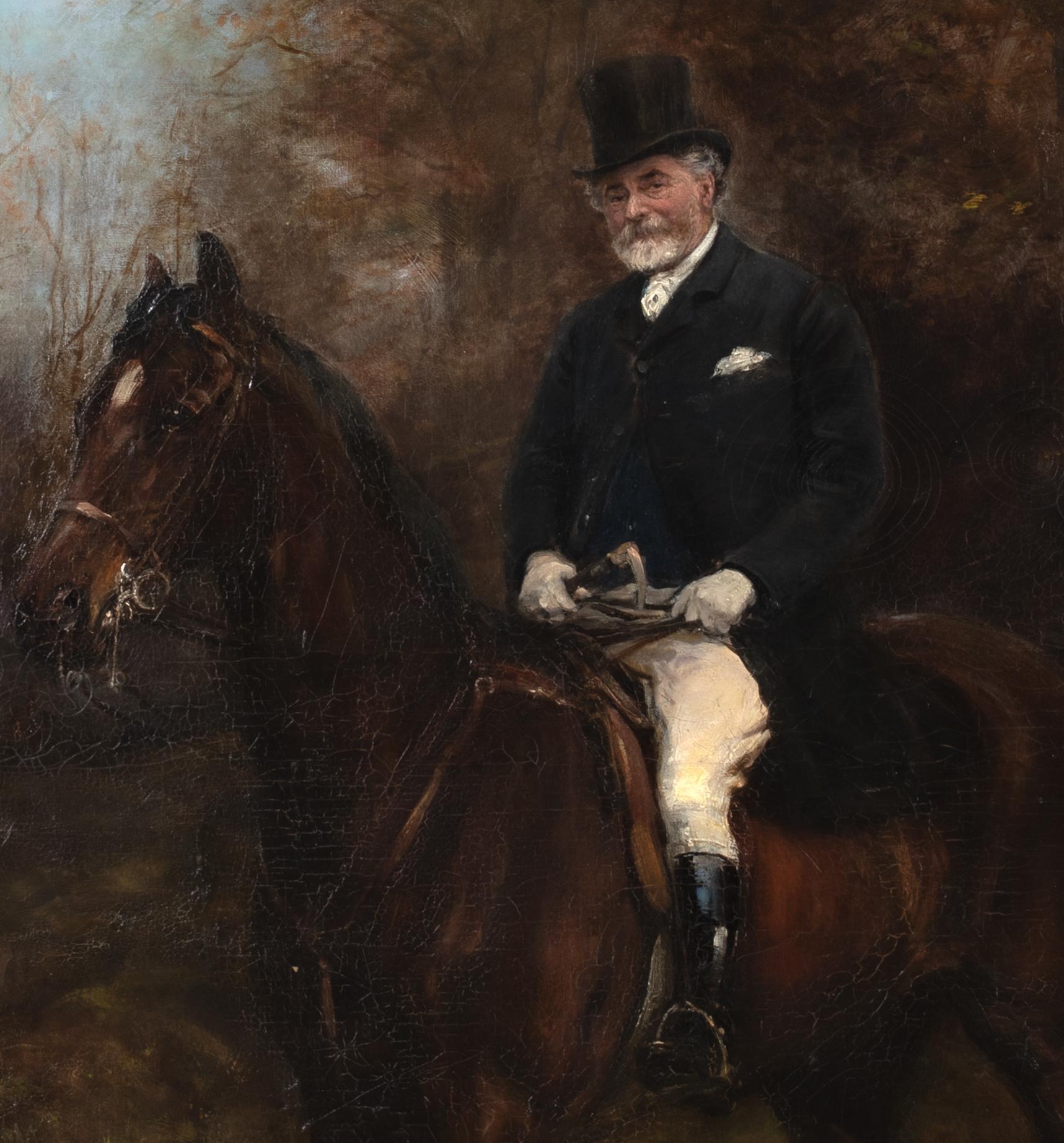 Ritratto di Arthur Langley Vernon e del suo cavallo, XIX secolo  da Heywood Hardy (1 7