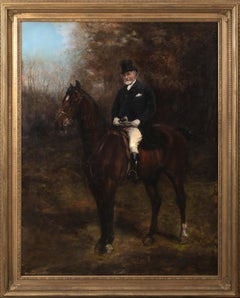 Ritratto di Arthur Langley Vernon e del suo cavallo, XIX secolo  da Heywood Hardy (1