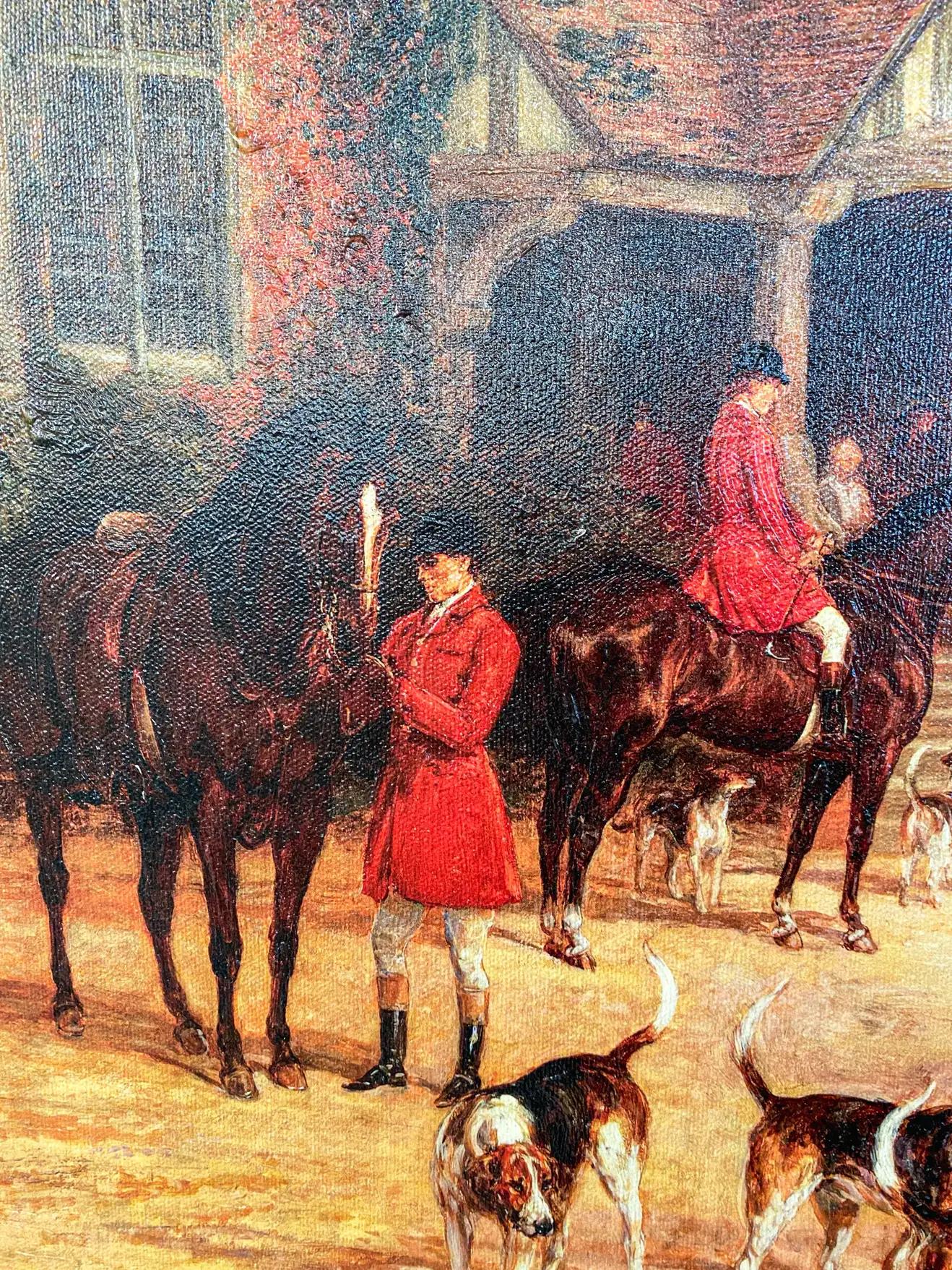 English Hunters and Hounds Print on Canvas After Heywood Hardy For Sale 2