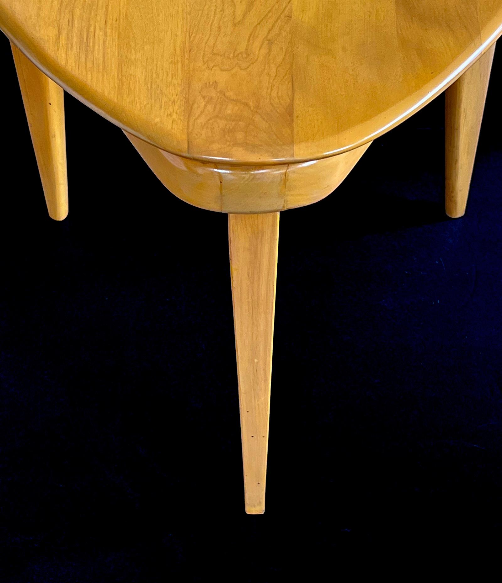 Mid-Century Modern Heywood Wakefield 1950's Maple Guitar-Pick Drinks/Side-Table For Sale