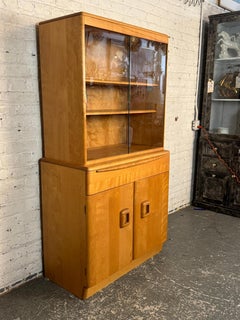 Heywood-Wakefield 2-Piece 'Champagne' China Cabinet with Glass Doors, 1960s