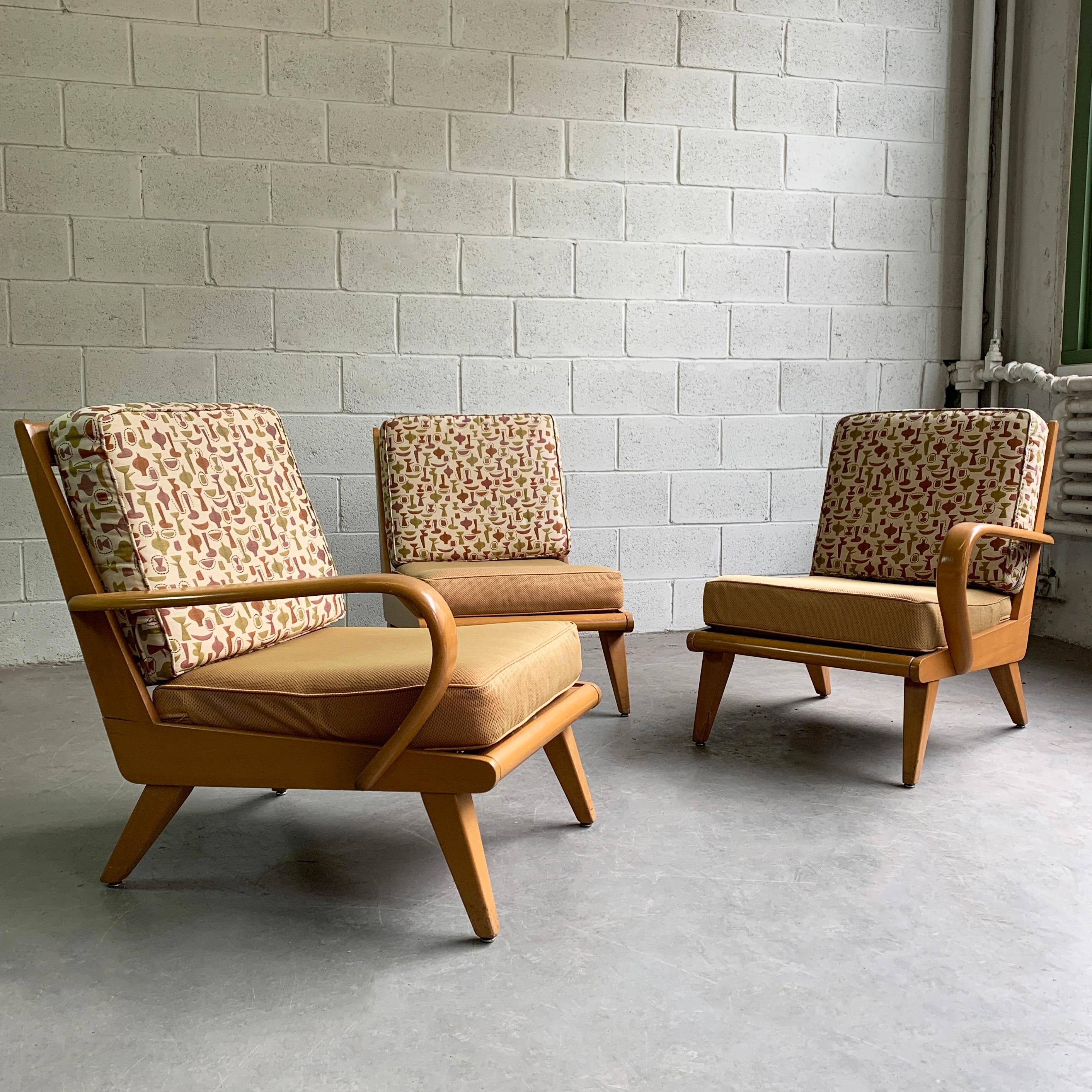 Mid-Century Modern Heywood Wakefield 3-Piece Birch Sectional Sofa