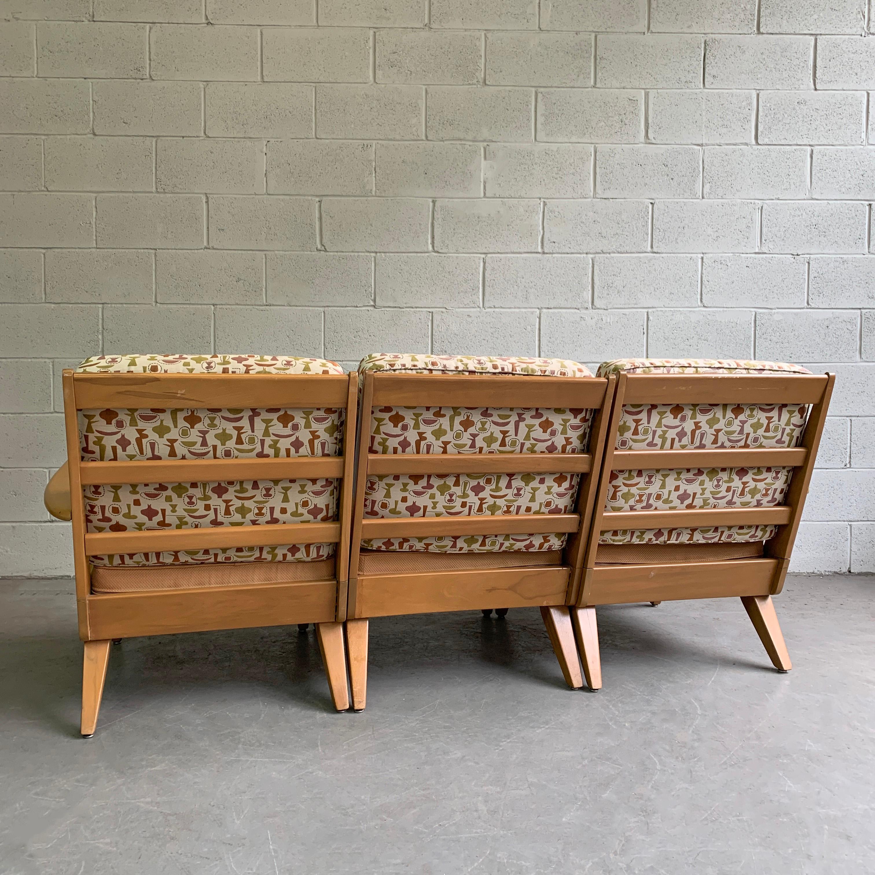 Heywood Wakefield 3-Piece Birch Sectional Sofa 1