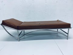 Heywood Wakefield Art Deco Revival Tubular Steel Chaise Lounge, Daybed