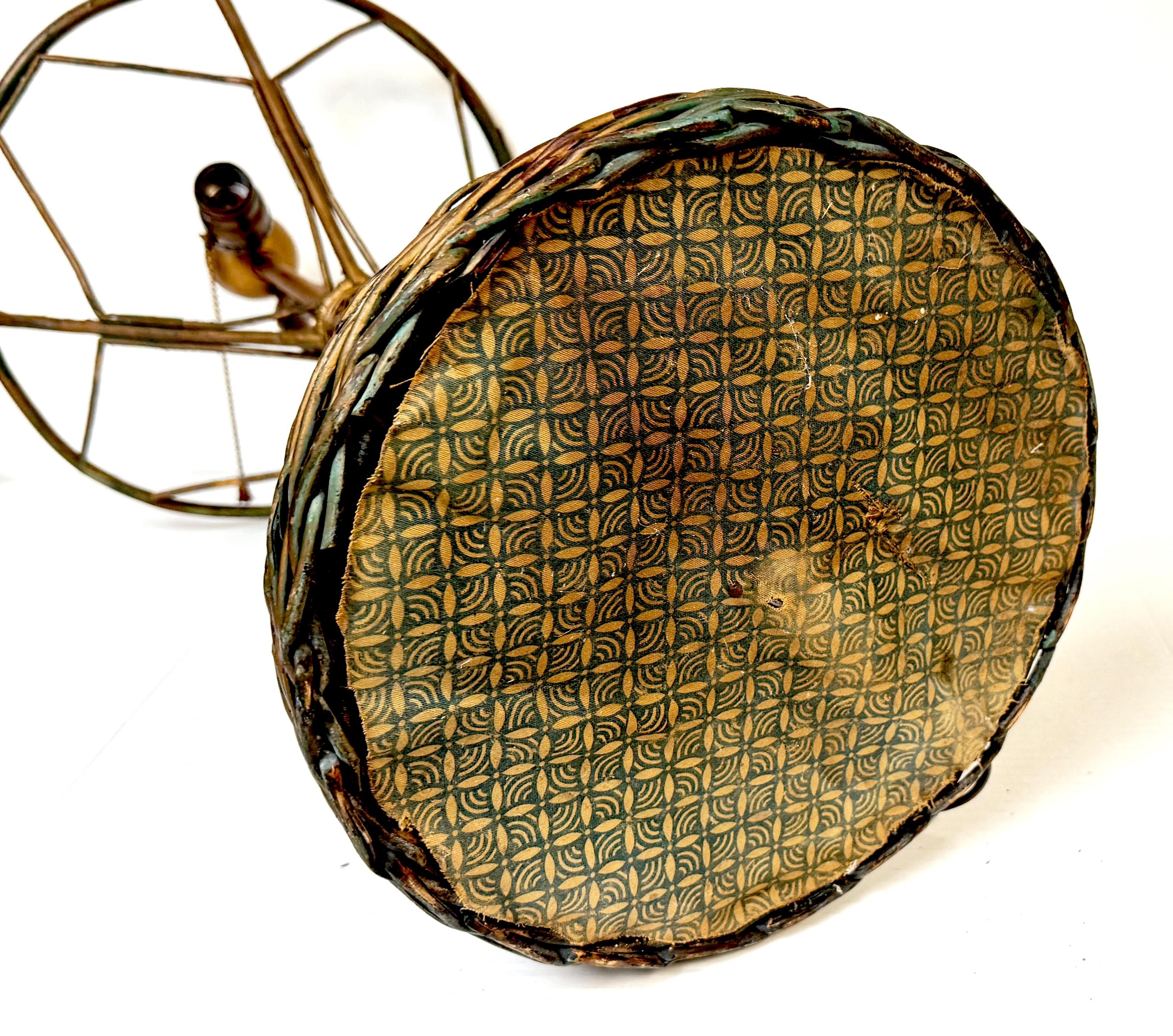 Heywood Wakefield Art Deco Wicker Mushroom Table Lamp, circa 1925 3
