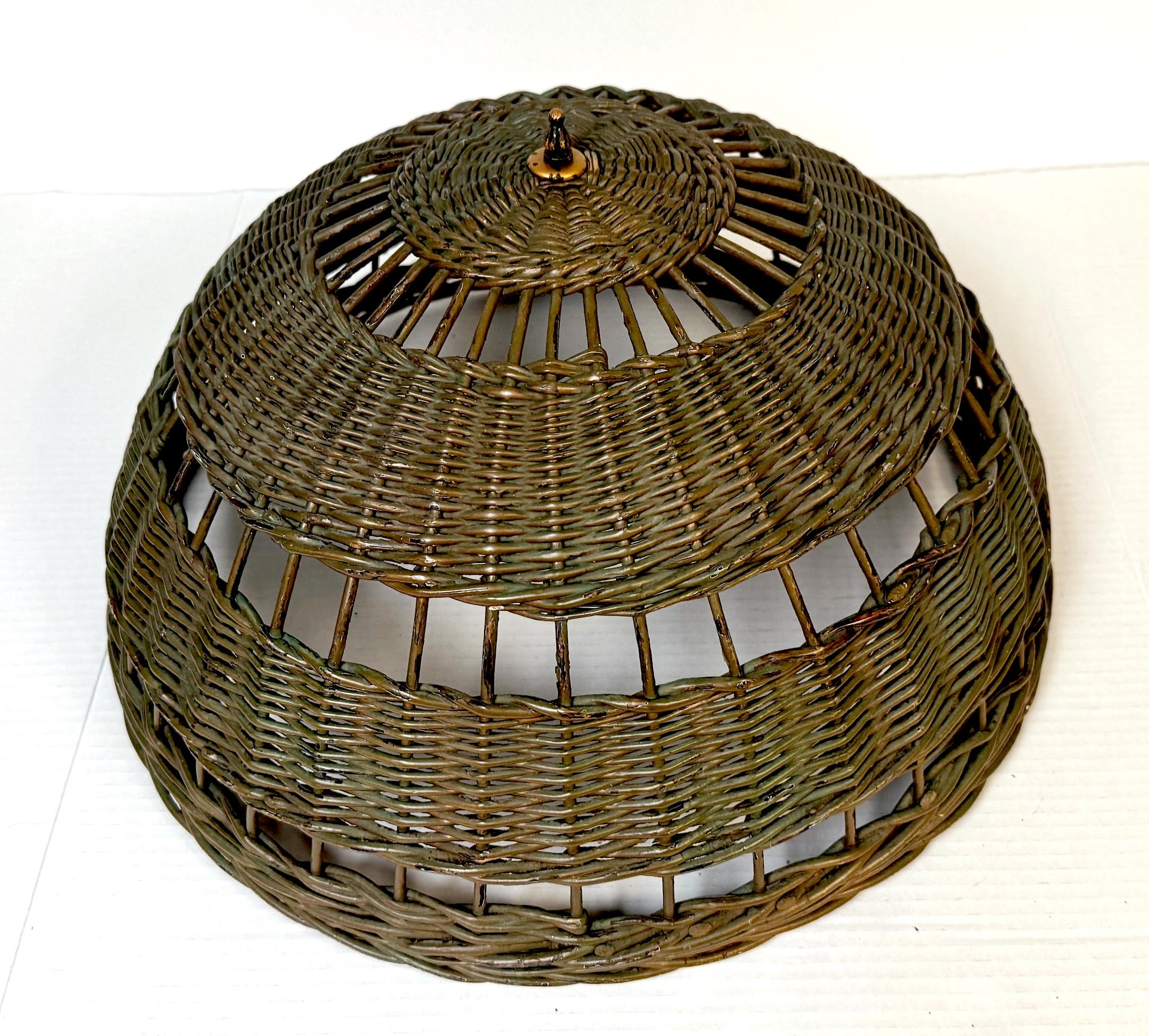 Heywood Wakefield Art Deco Wicker Mushroom Table Lamp, circa 1925 4