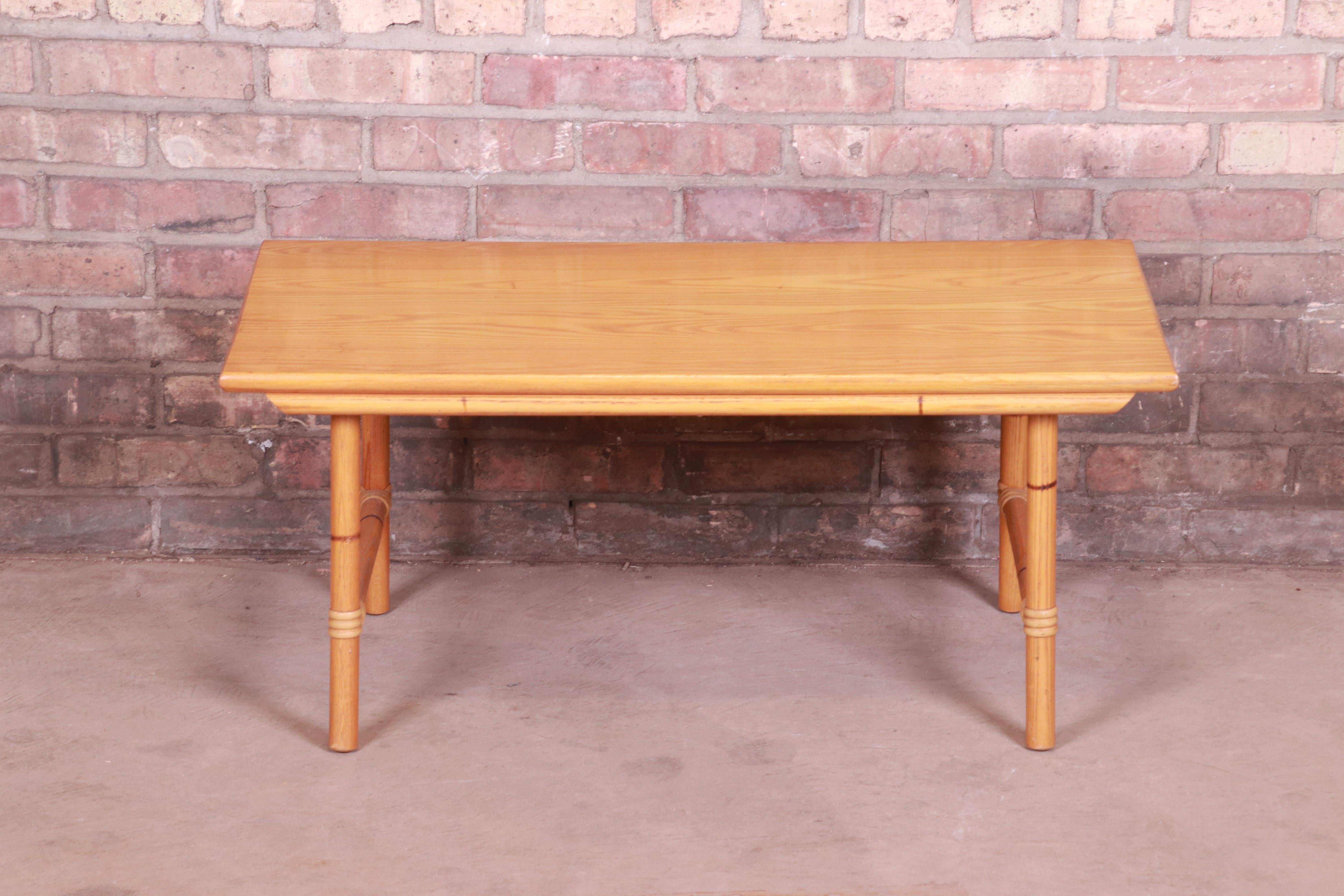 Mid-Century Modern Heywood Wakefield Ashcraft Hollywood Regency Bamboo Form Coffee Table, 1950s For Sale