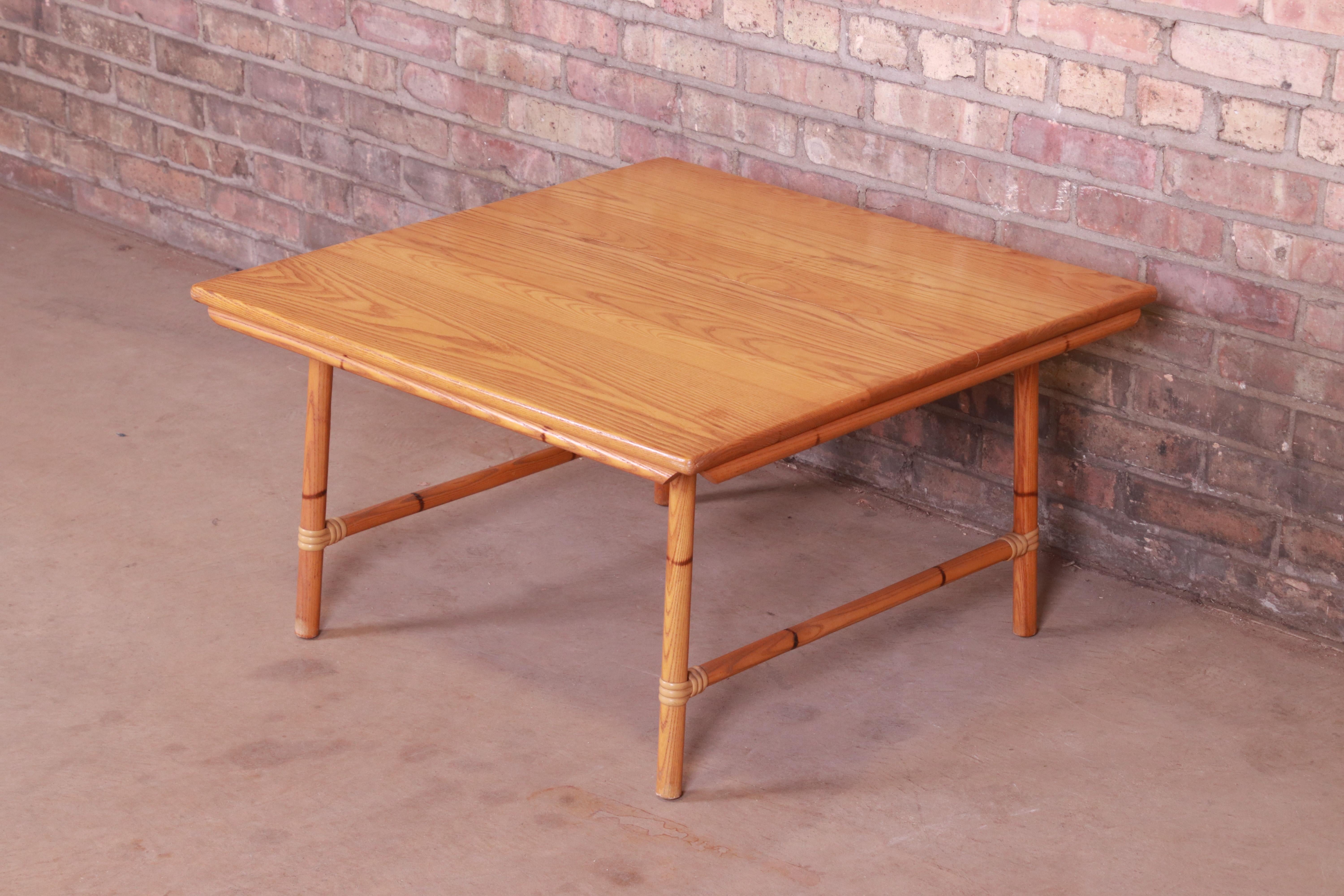 American Heywood Wakefield Ashcraft Hollywood Regency Bamboo Form Coffee Table, 1950s For Sale