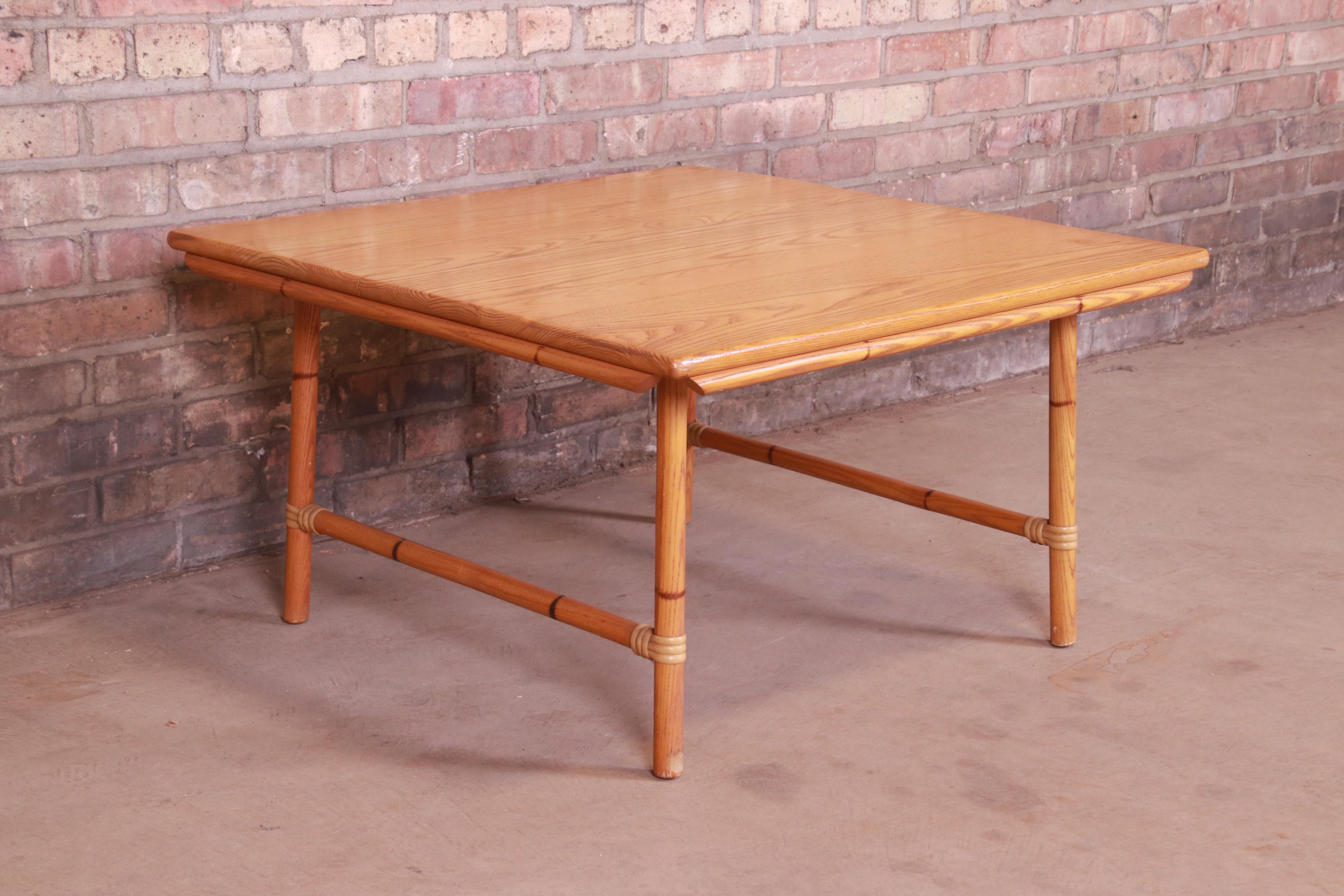 Mid-20th Century Heywood Wakefield Ashcraft Hollywood Regency Bamboo Form Coffee Table, 1950s For Sale