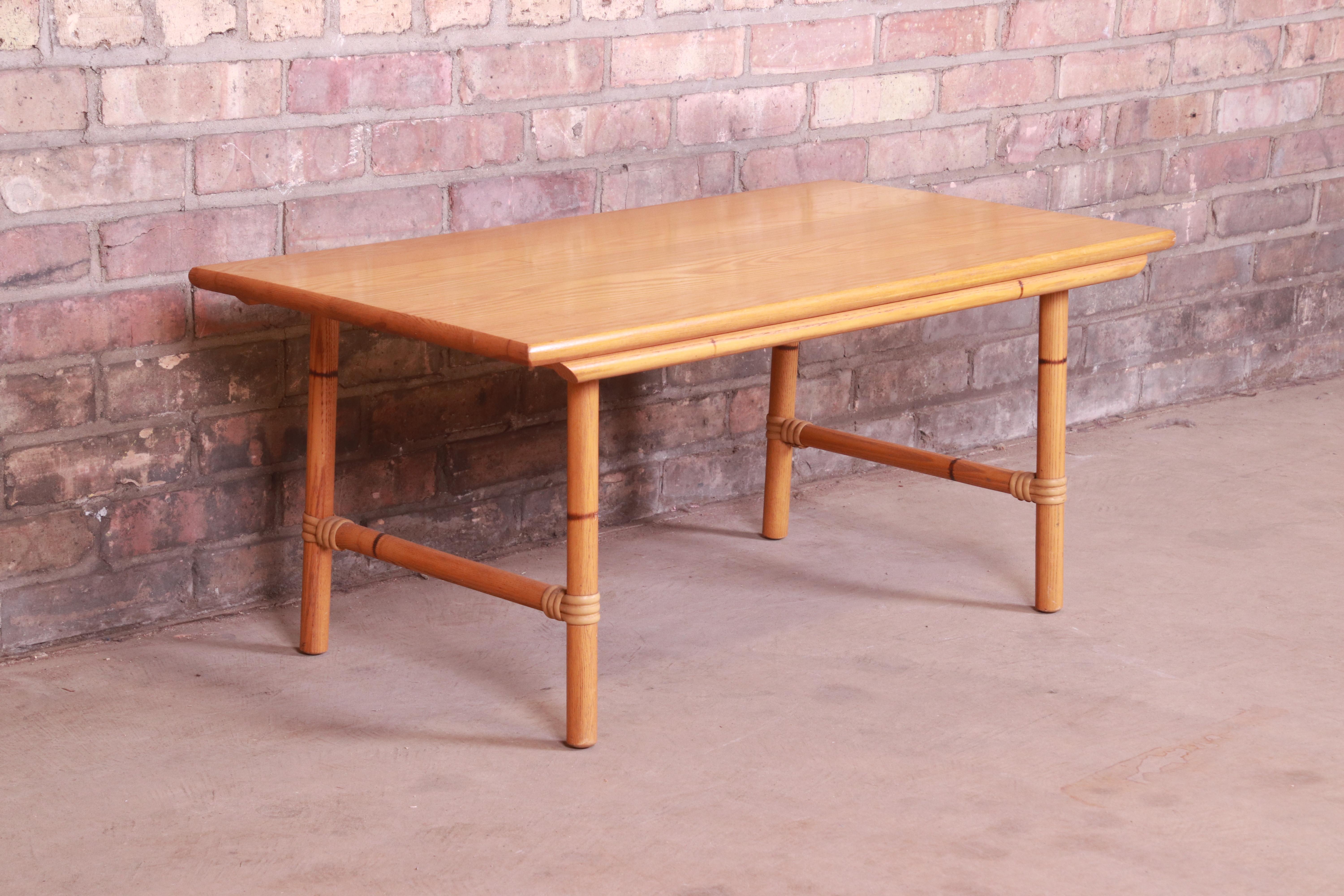 Mid-20th Century Heywood Wakefield Ashcraft Hollywood Regency Bamboo Form Coffee Table, 1950s For Sale
