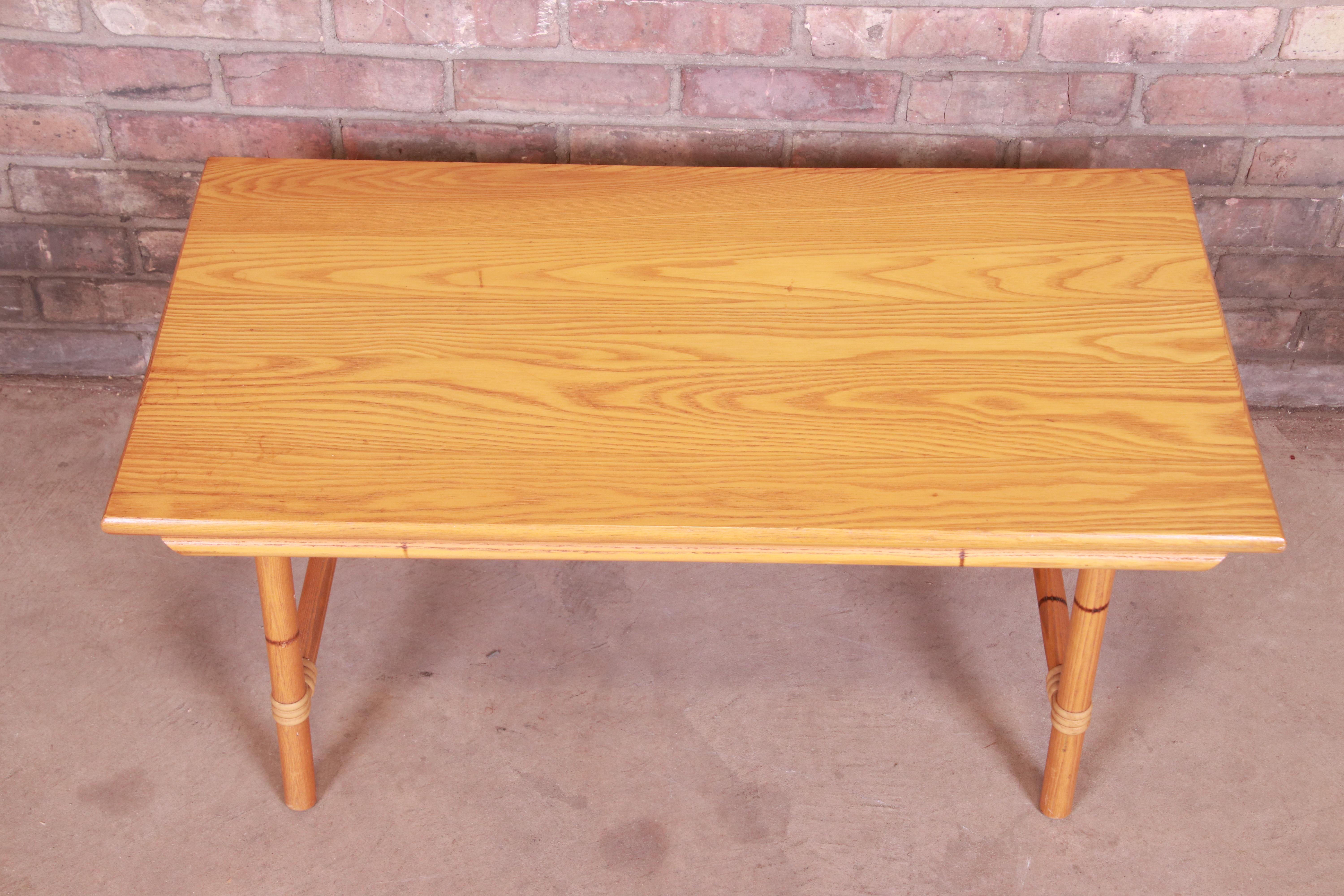 Heywood Wakefield Ashcraft Hollywood Regency Bamboo Form Coffee Table, 1950s For Sale 1