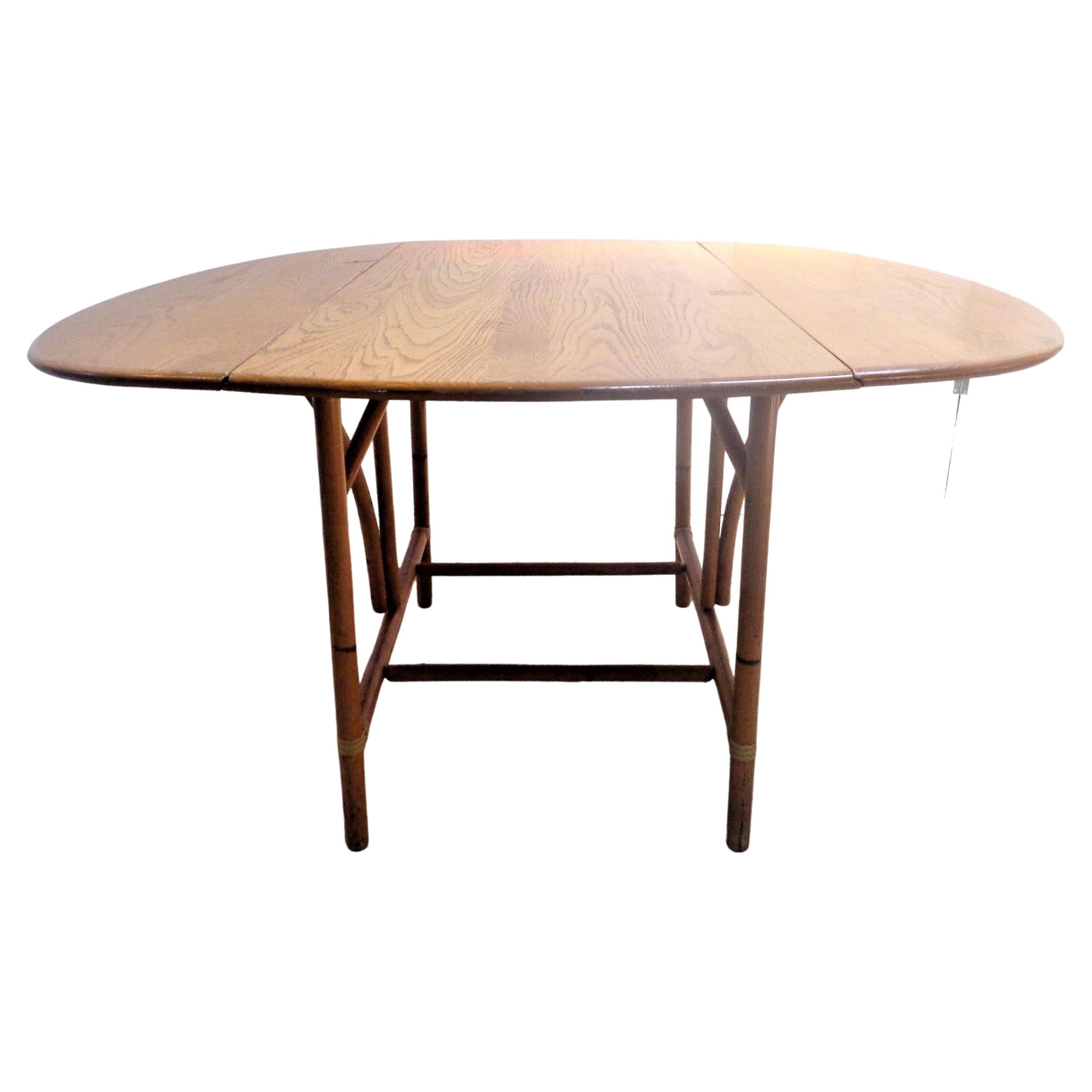Stained Heywood-Wakefield Ashcraft Line Drop Leaf Dining Table, 1940-1950