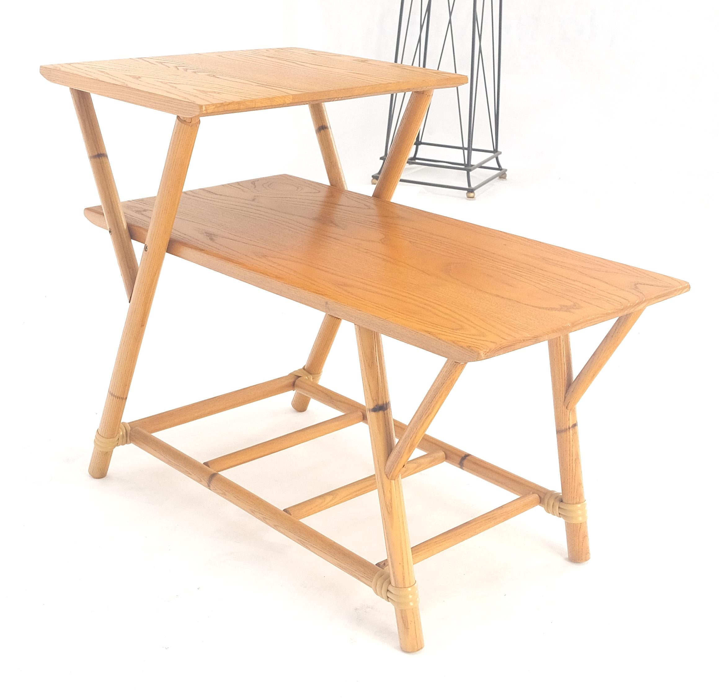 Heywood Wakefield bambou rotin massif châtaignier blond mi-siècle MINT Bon état - En vente à Rockaway, NJ