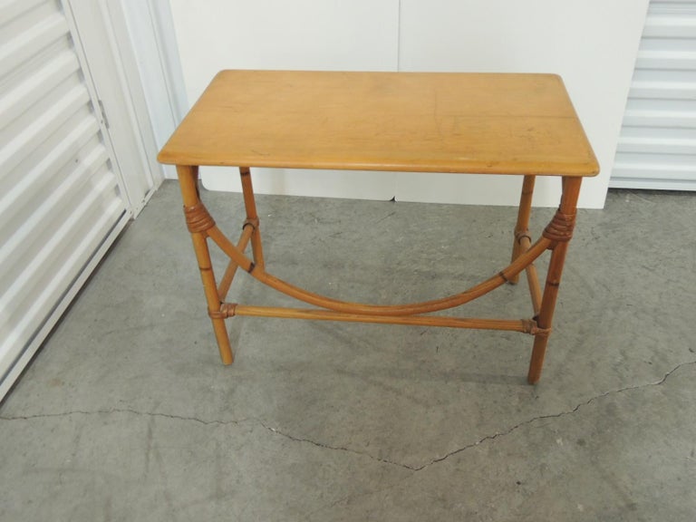 Heywood Wakefield Bamboo Rectangular Side Table at 1stDibs