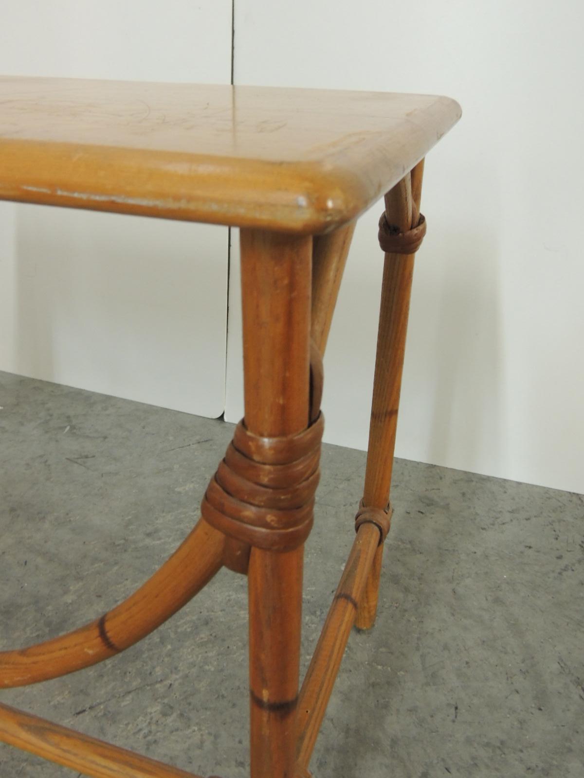 Mid-Century Modern Heywood Wakefield Bamboo Rectangular Side Table