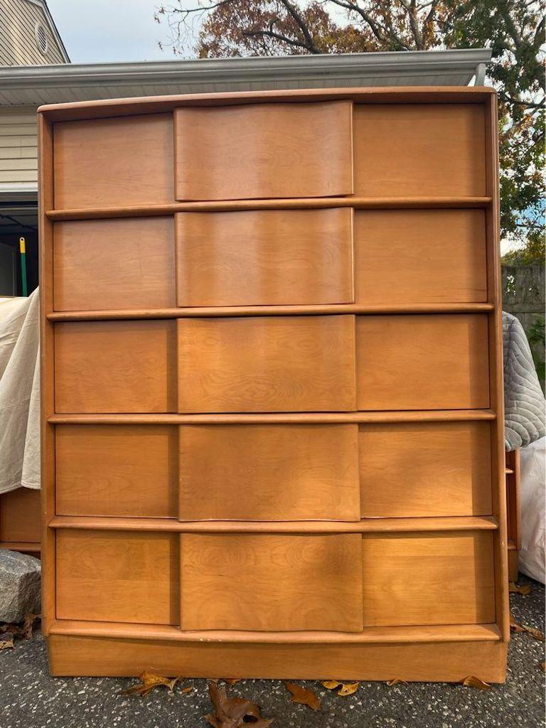 Mid-Century Modern Heywood Wakefield Bedroom Set Sculptura Herrmann /Jiranek