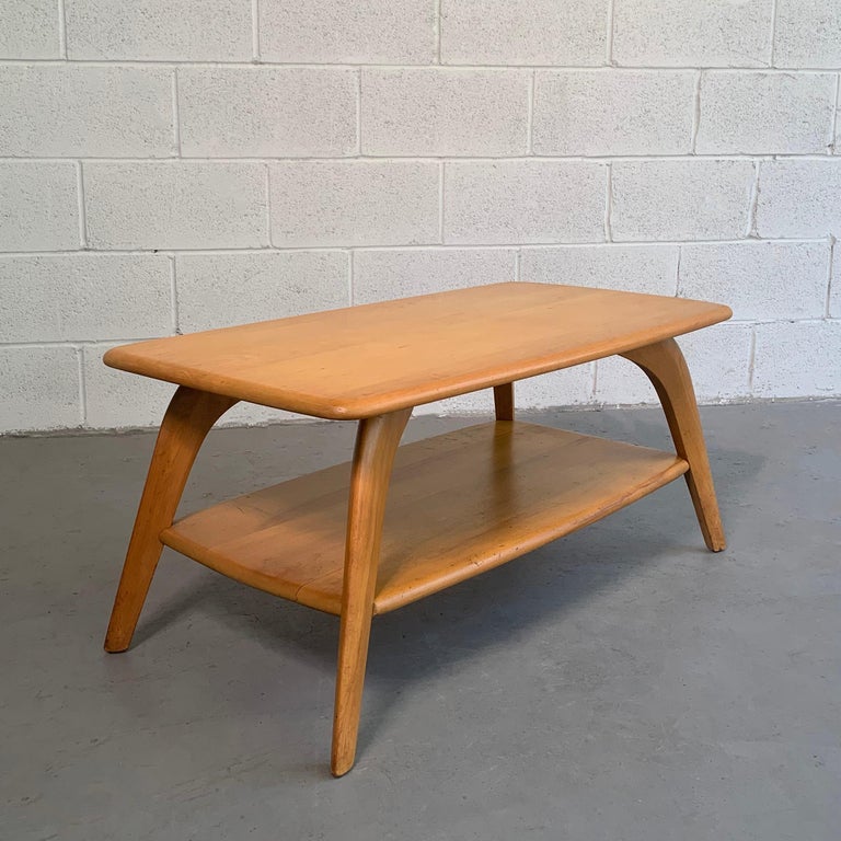 Heywood Wakefield Blonde Maple Tiered Coffee Table at 1stDibs