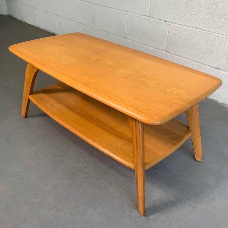 Heywood Wakefield Blonde Maple Tiered Coffee Table at 1stDibs