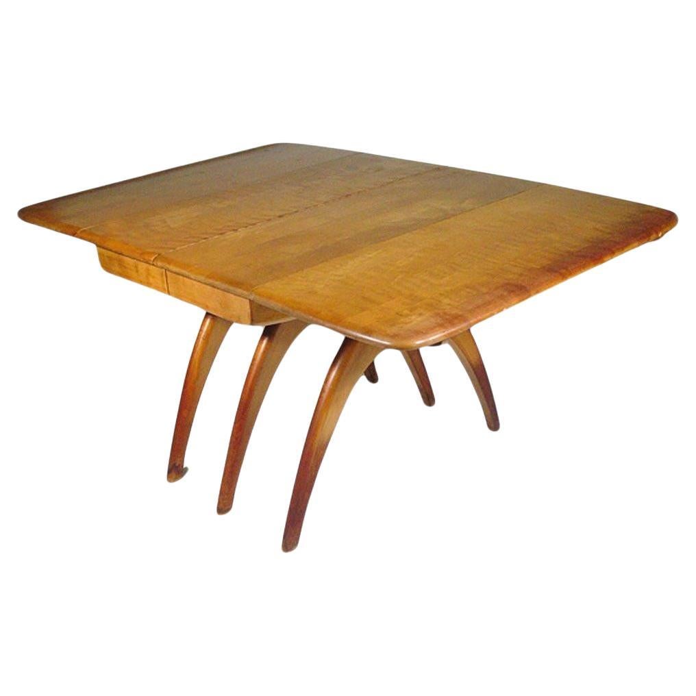 Heywood-Wakefield Butterfly Drop-Leaf Wishbone Dining Table For Sale