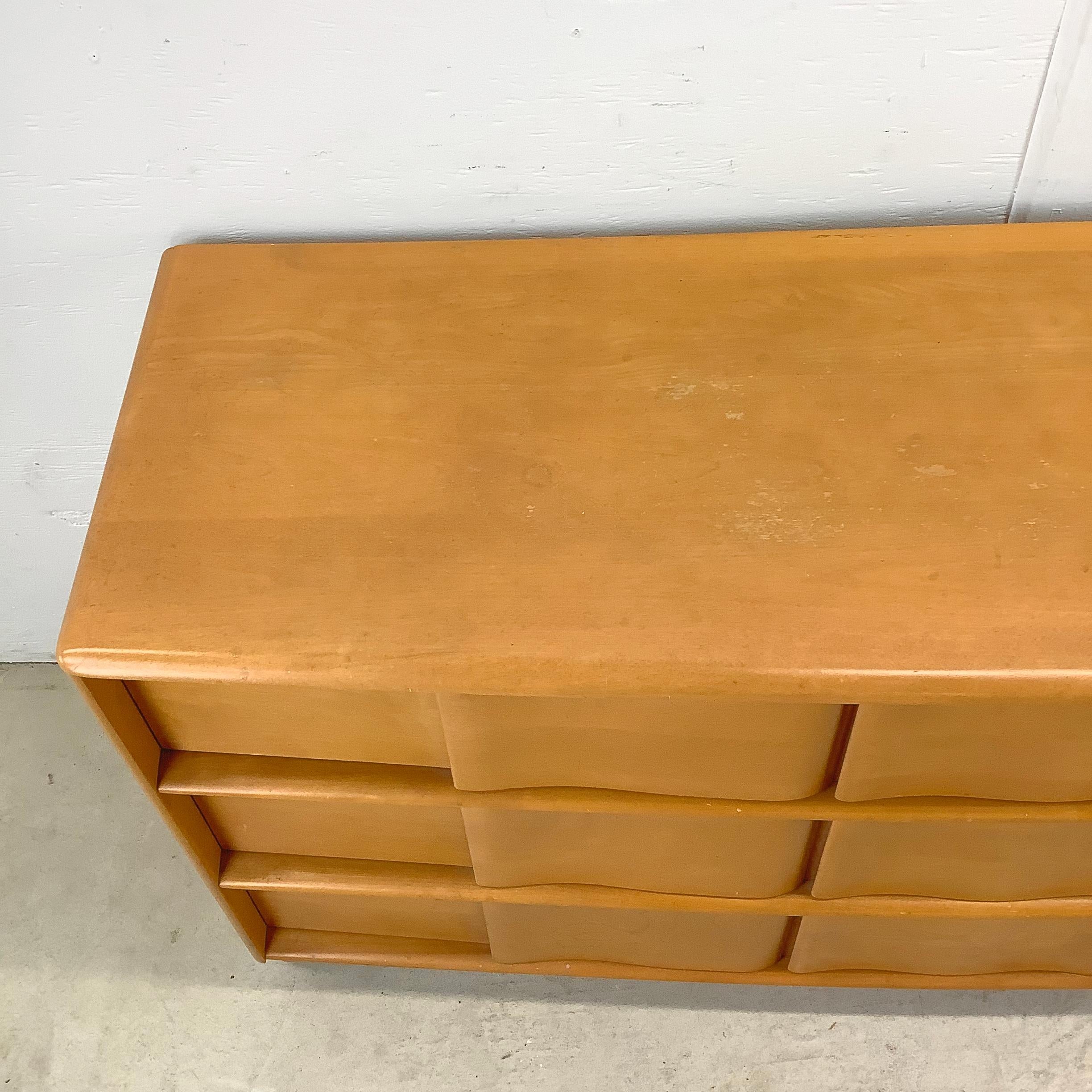 Mid-Century Modern Heywood-Wakefield Champagne Finish Nine Drawer Dresser