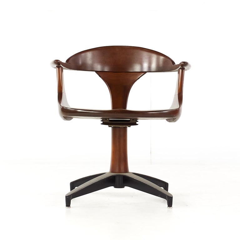 Heywood Wakefield Cliff House Mid Century Swivel Cherry Dining Chairs