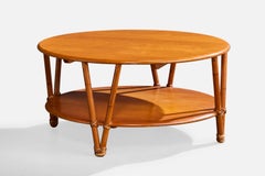 Heywood Wakefield, Coffee Table, Wood, Rattan, USA, 1950s