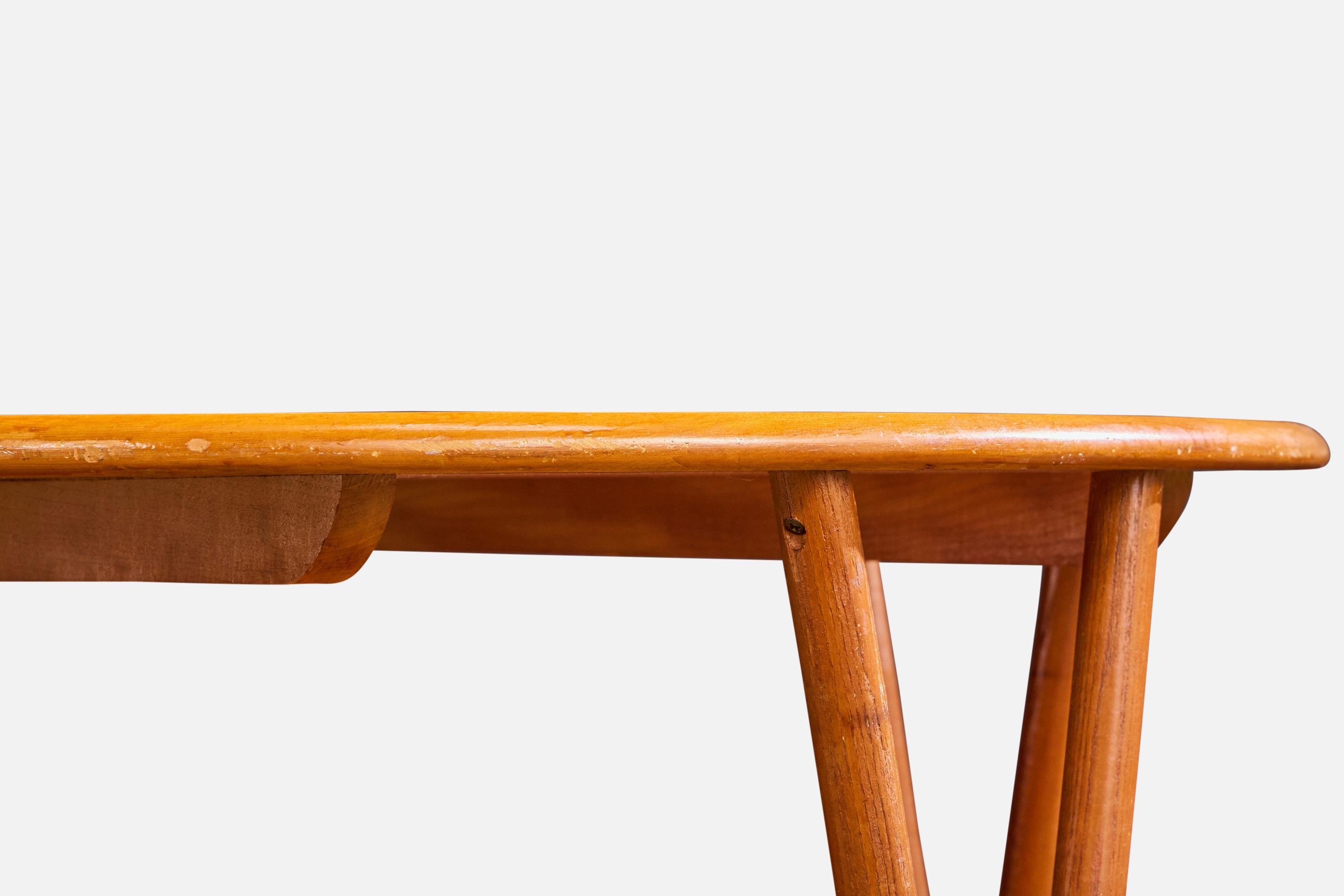 20ième siècle Heywood Wakefield, table basse, Wood, rotin, États-Unis, années 1950 en vente