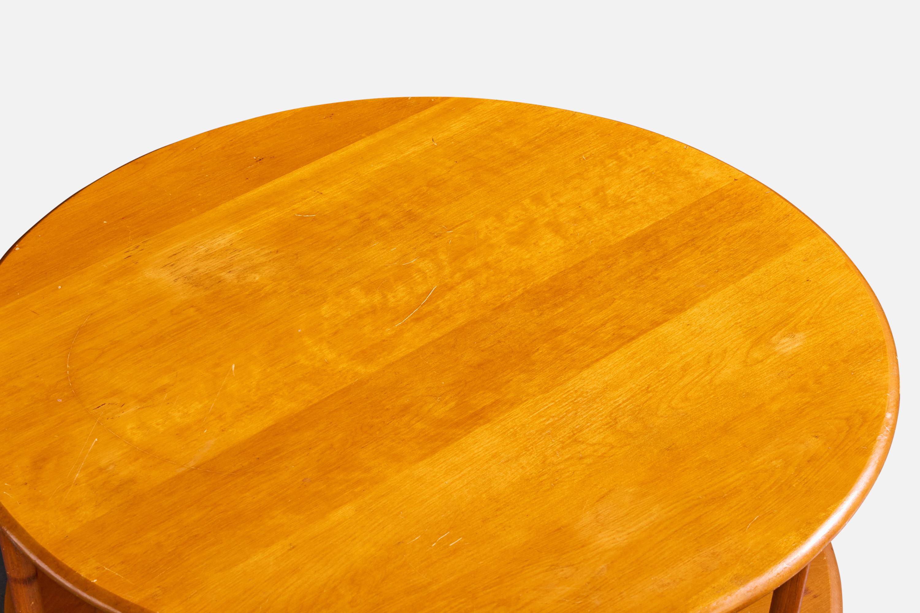 Rotin Heywood Wakefield, table basse, Wood, rotin, États-Unis, années 1950 en vente