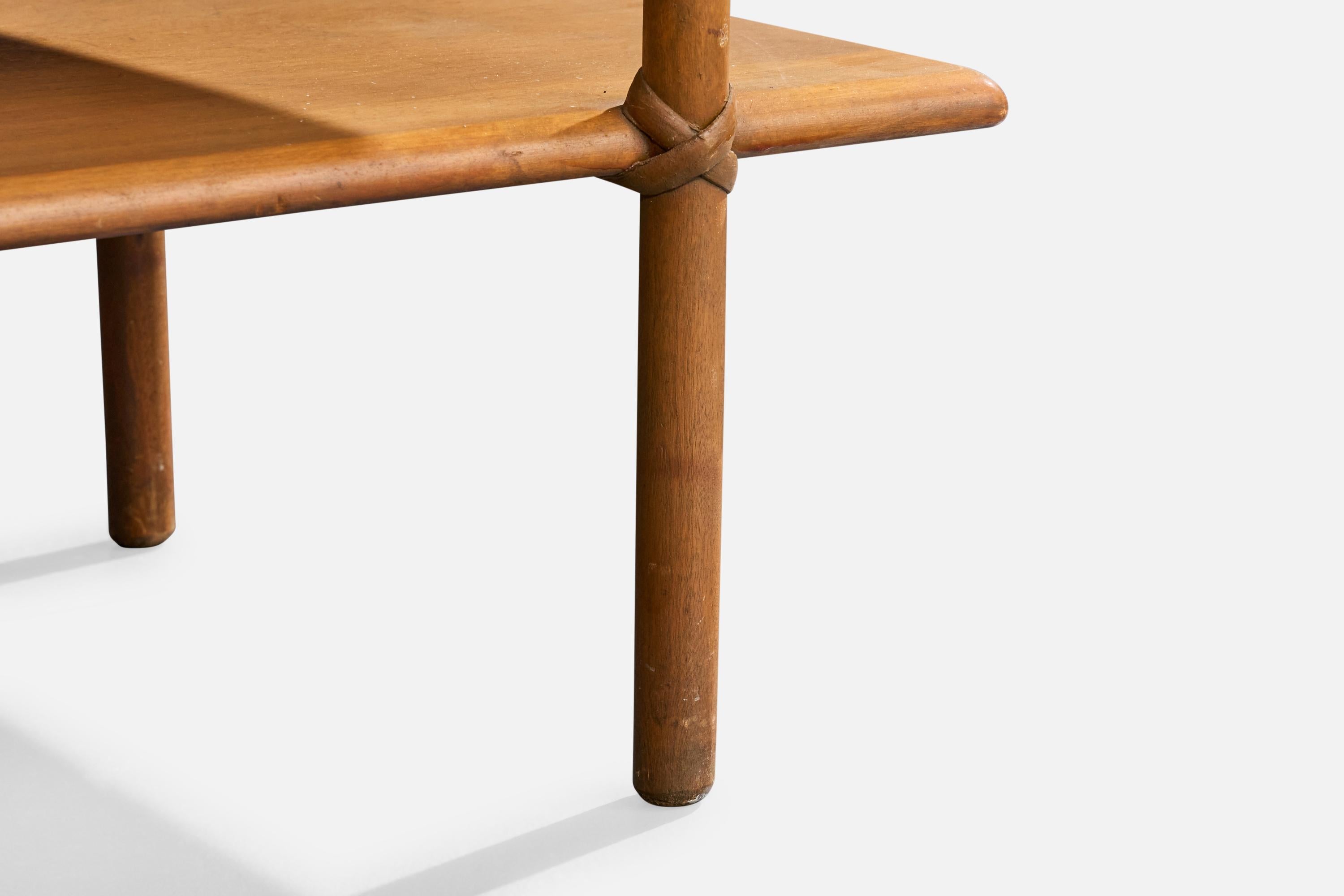 Heywood Wakefield, table basse, Wood, rotin, États-Unis, années 1950 en vente 2