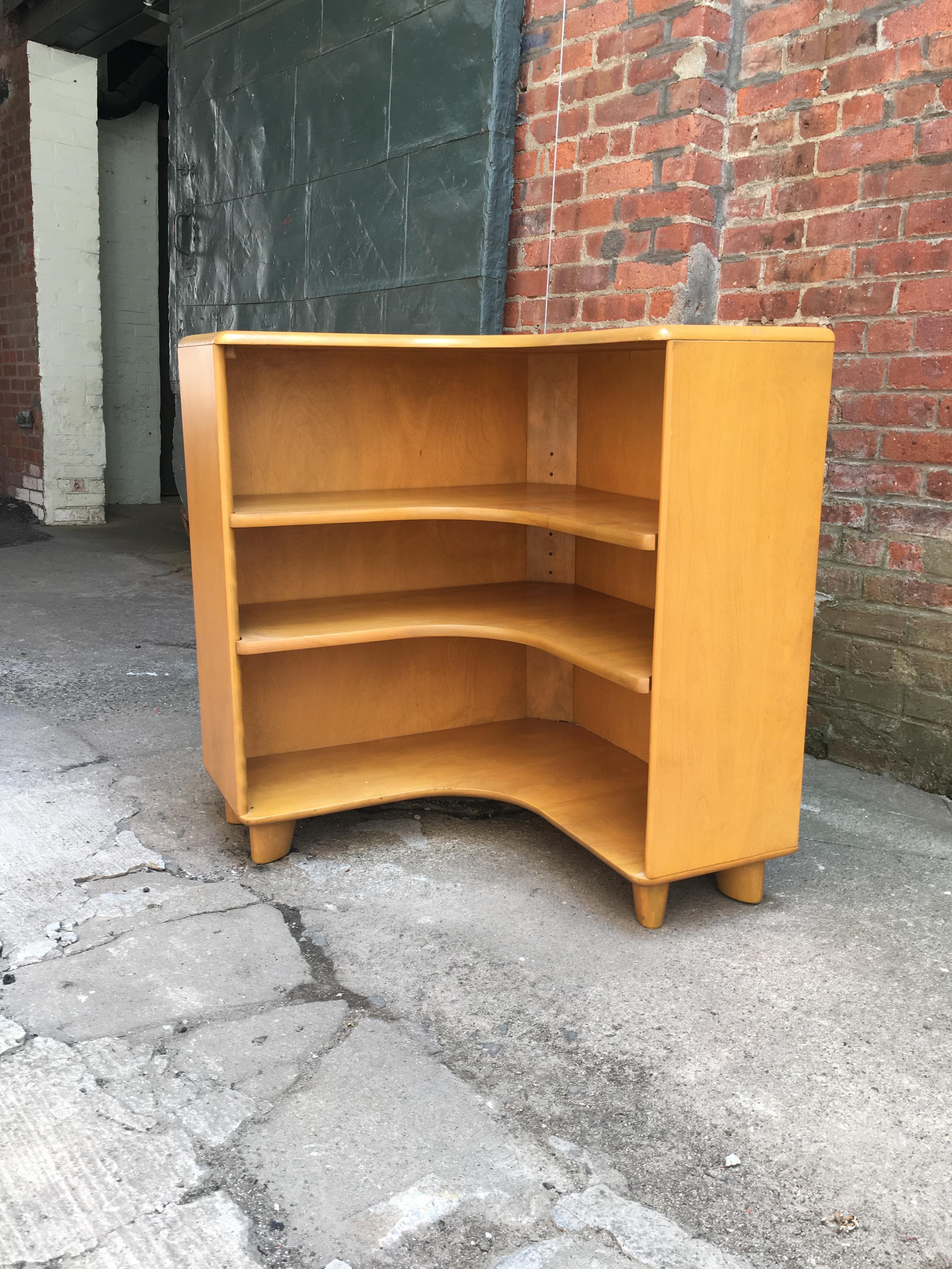 Mid-Century Modern Heywood Wakefield Corner Bookcase C3971