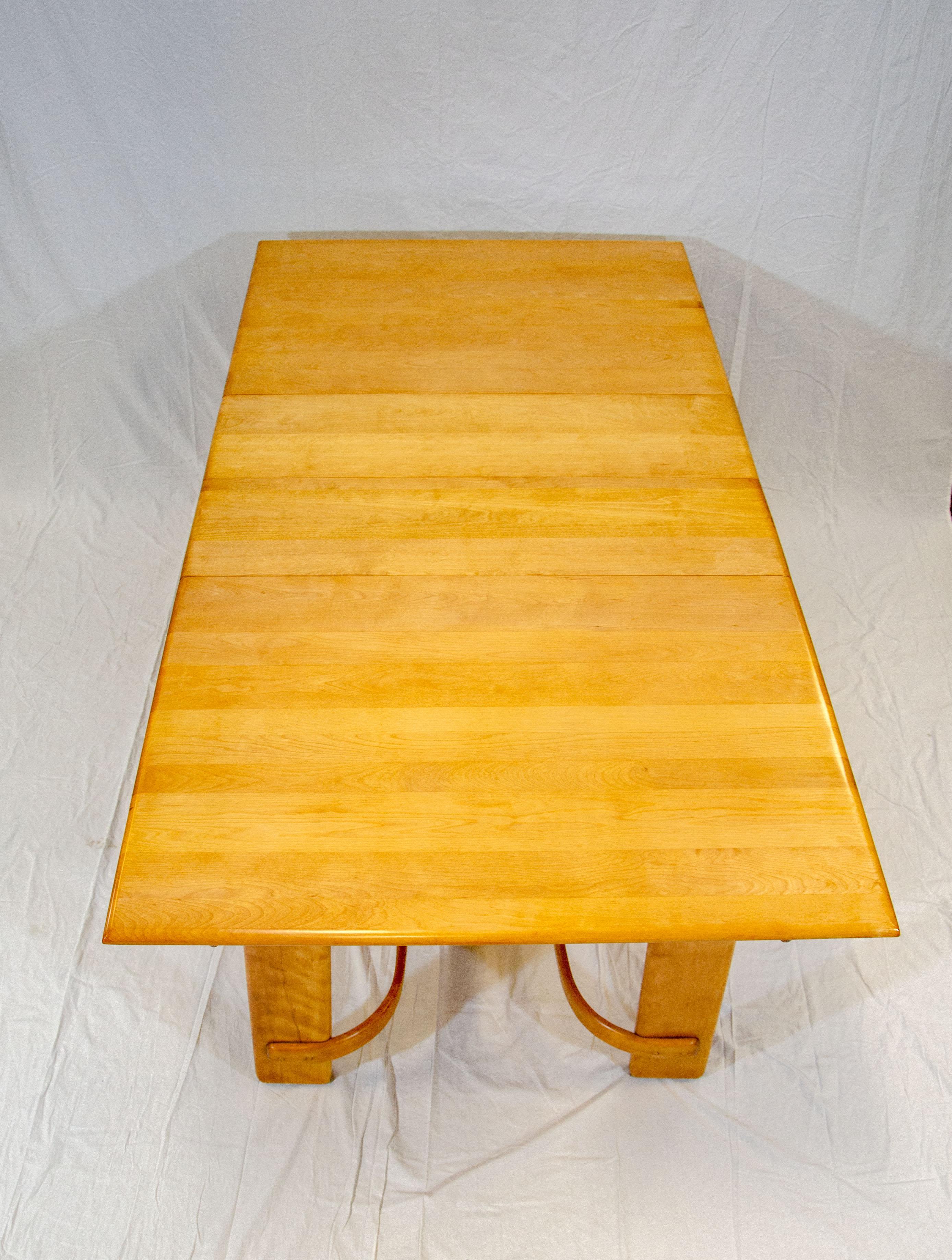 American Heywood Wakefield Dining Table by Gilbert Rohde, Two Leaves C2932G
