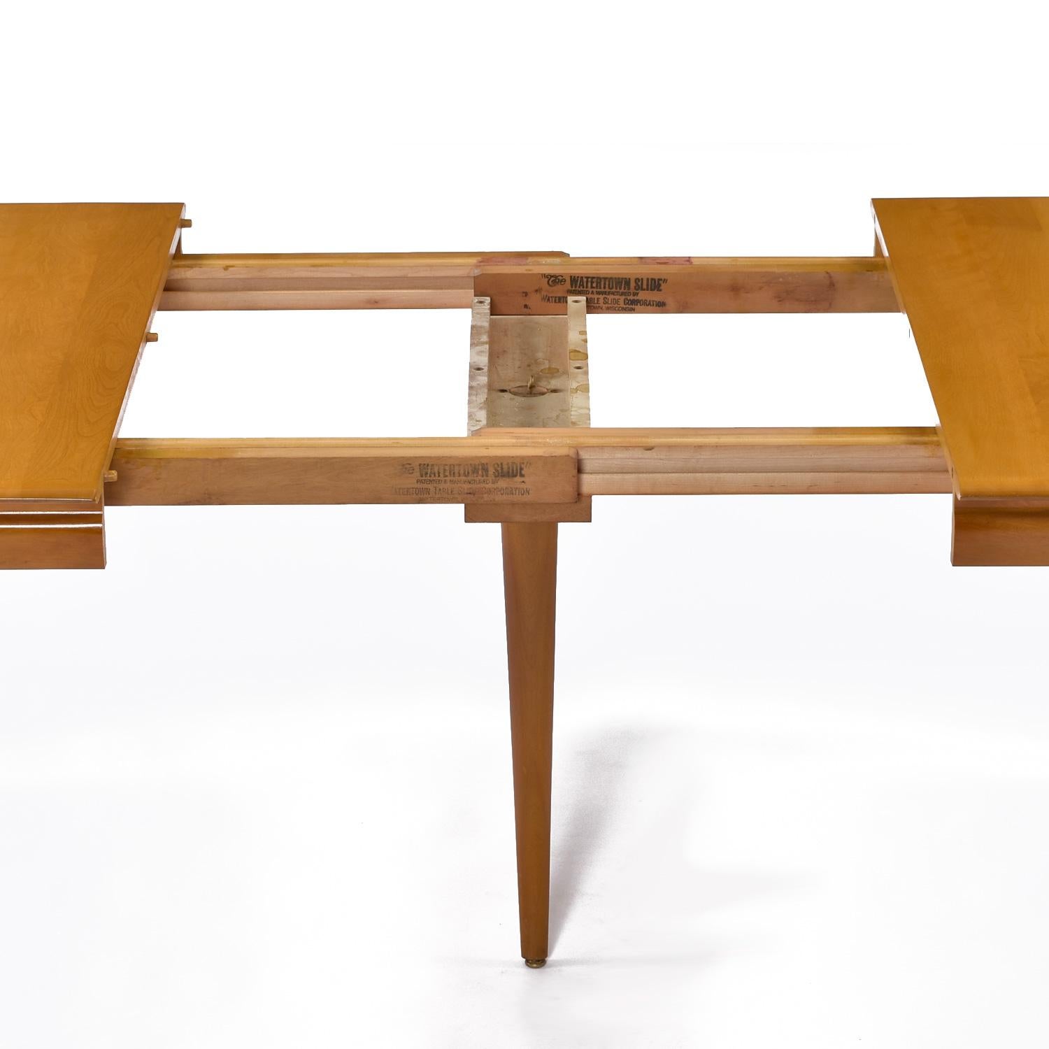 Mid-Century Modern Heywood Wakefield Dining Table Set with '6' M1553 Cat’s Eye Dining Chairs