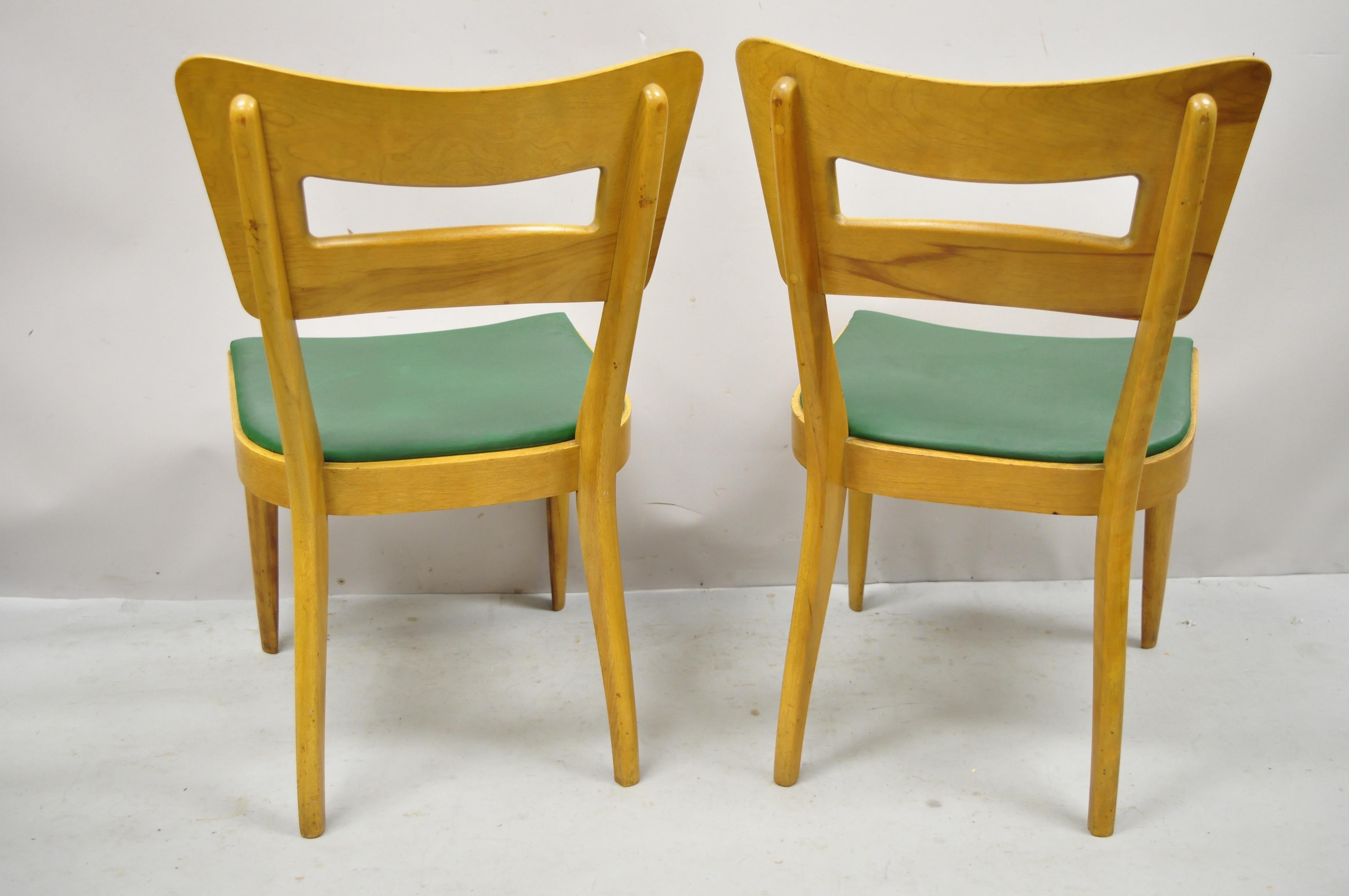 Heywood Wakefield Dog Bone Dog Biscuit Birch Maple Dining Side Chair, a Pair In Good Condition In Philadelphia, PA