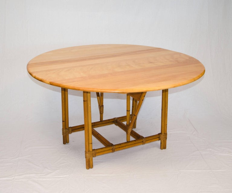 Heywood Wakefield Drop Leaf Round Table Ashcraft Line at 1stDibs