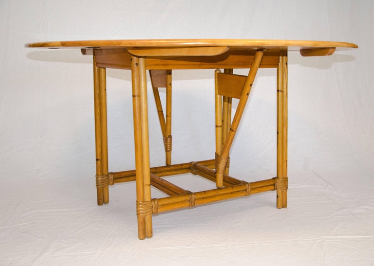 Heywood Wakefield Drop Leaf Round Table Ashcraft Line at 1stDibs