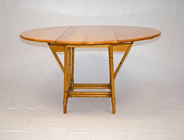 Heywood Wakefield Drop Leaf Round Table Ashcraft Line at 1stDibs