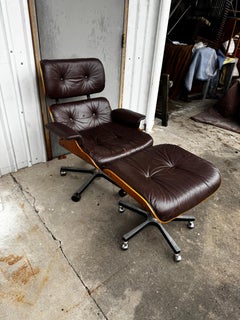 Heywood Wakefield Eames Style Rosewood Chair and Ottoman