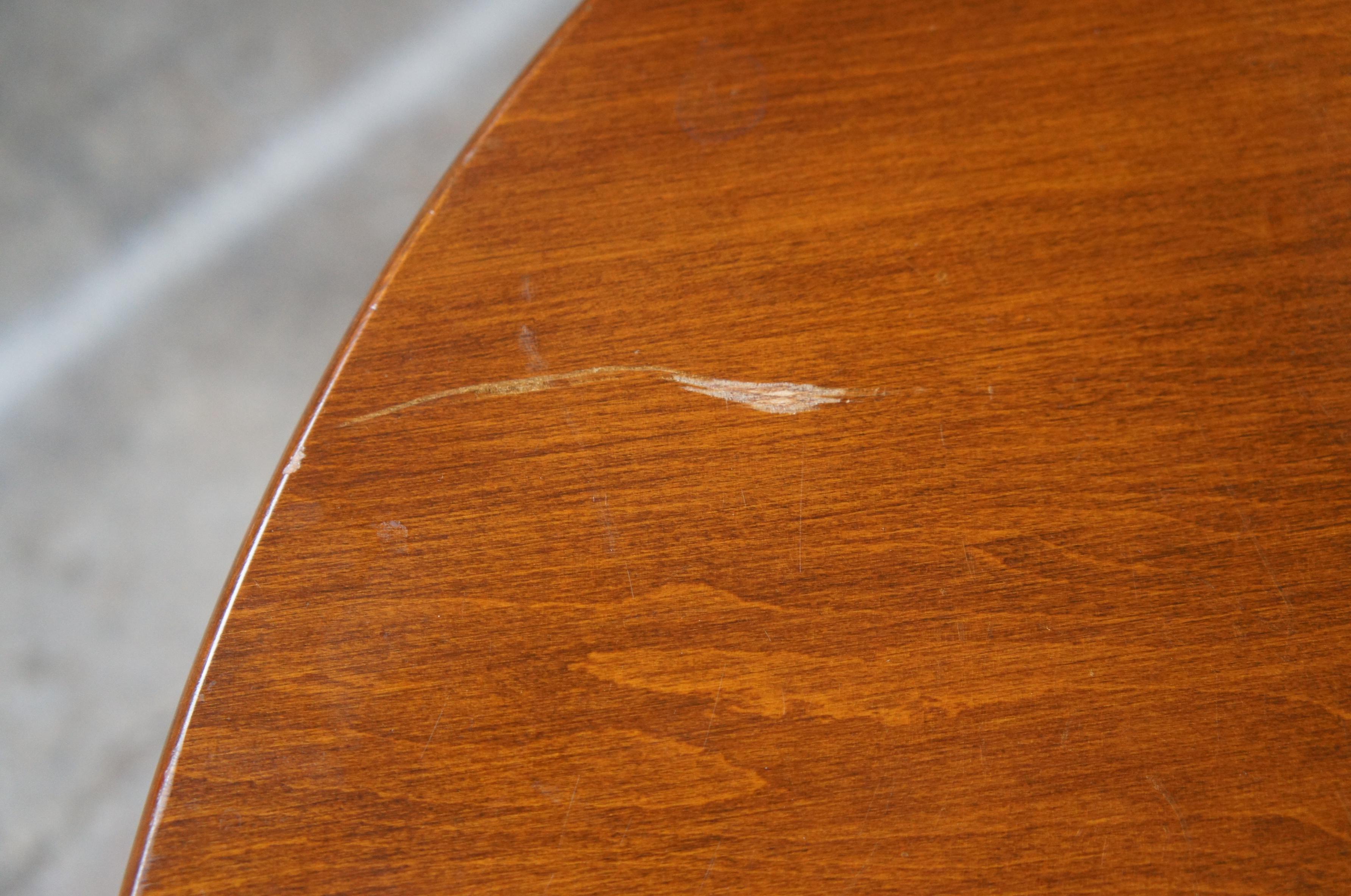 Heywood Wakefield Early American Maple Tripod Clover Drop Leaf Pembroke Table 2