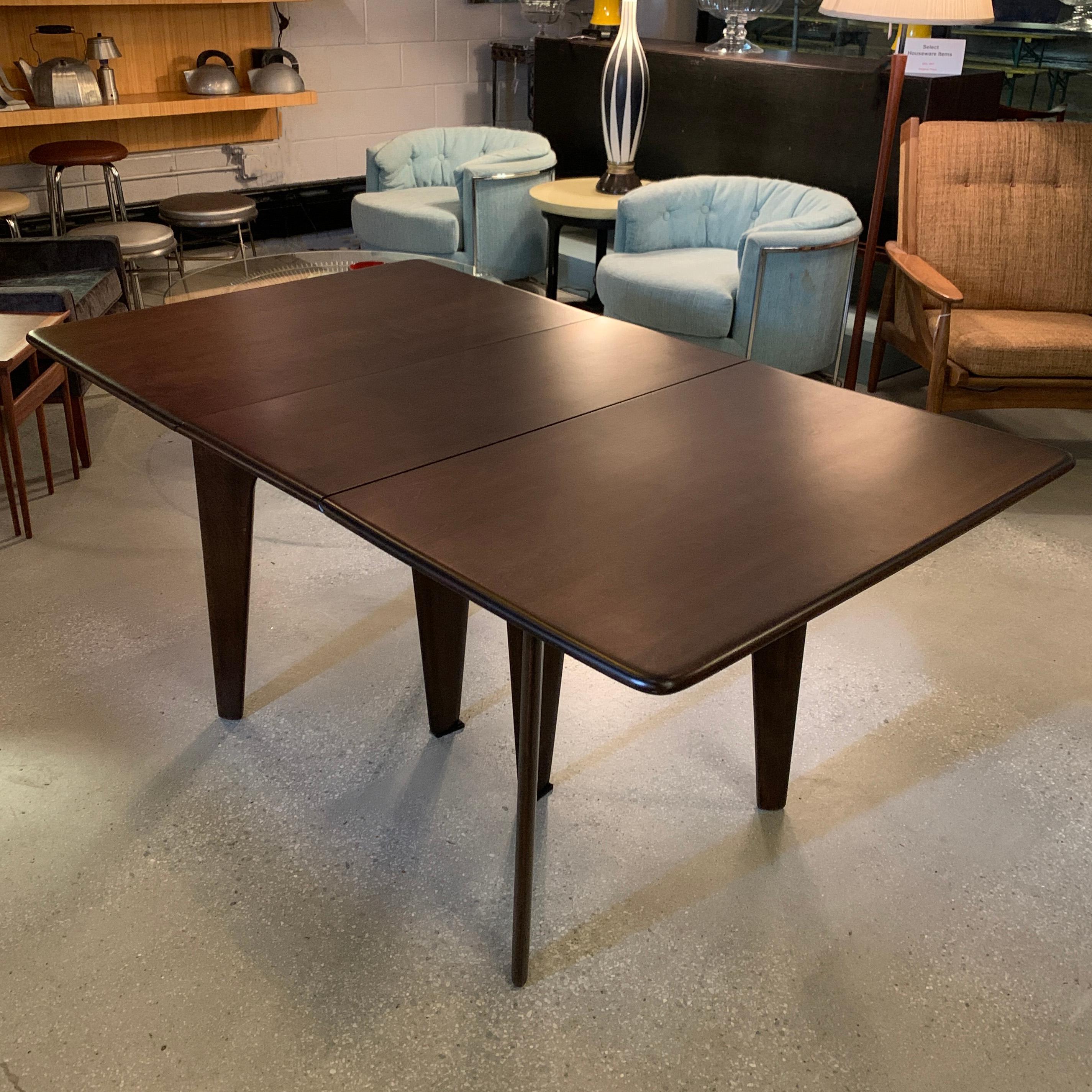 Mid-Century Modern Heywood Wakefield Ebonized Maple Gate Fold Dining Table