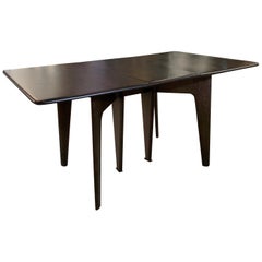 Retro Heywood Wakefield Ebonized Maple Gate Fold Dining Table