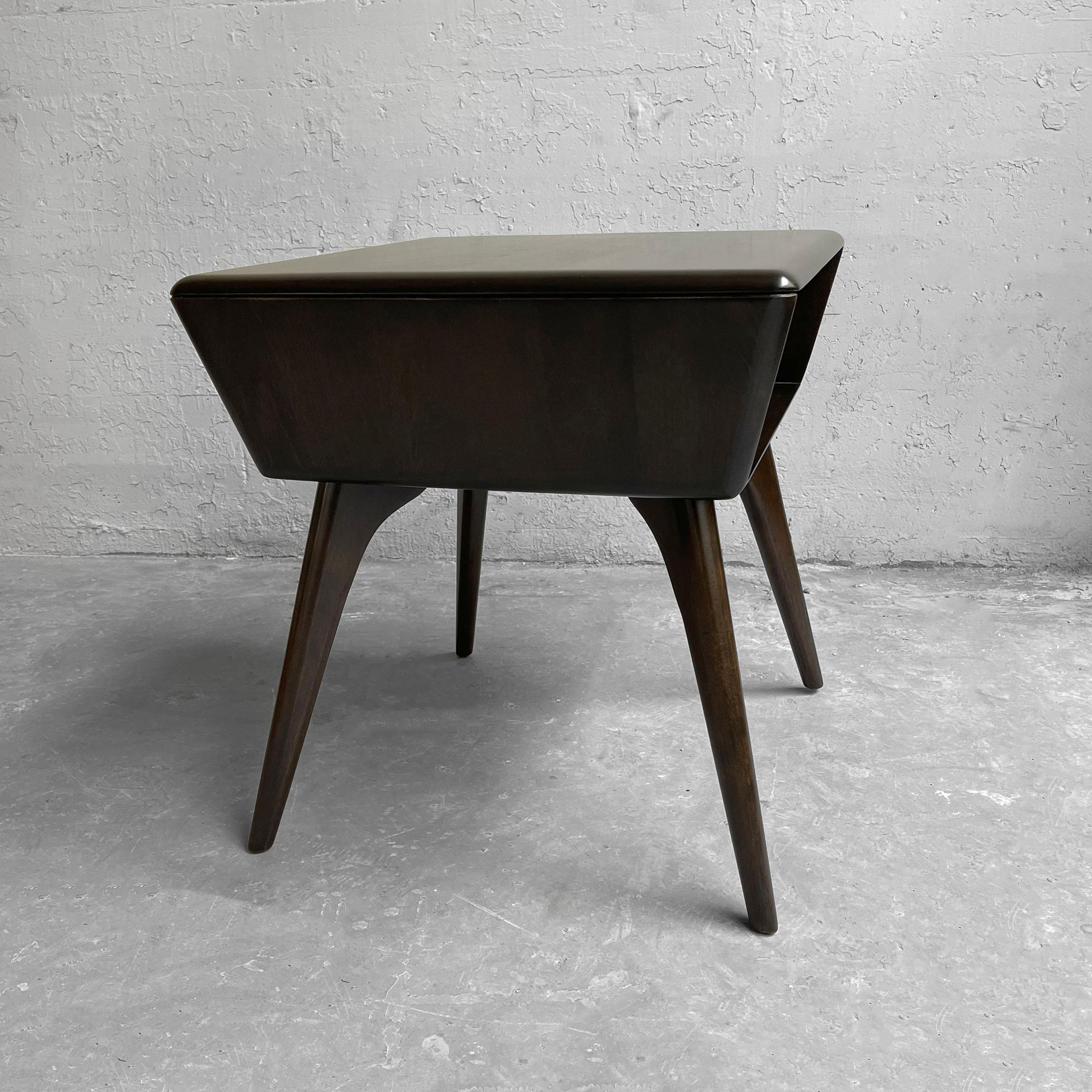 Mid-Century Modern Heywood Wakefield Ebonized Maple Open Side Table For Sale
