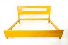 Heywood Wakefield Encore Dogbone Mid Century Blonde King Headboard and Bed Frame