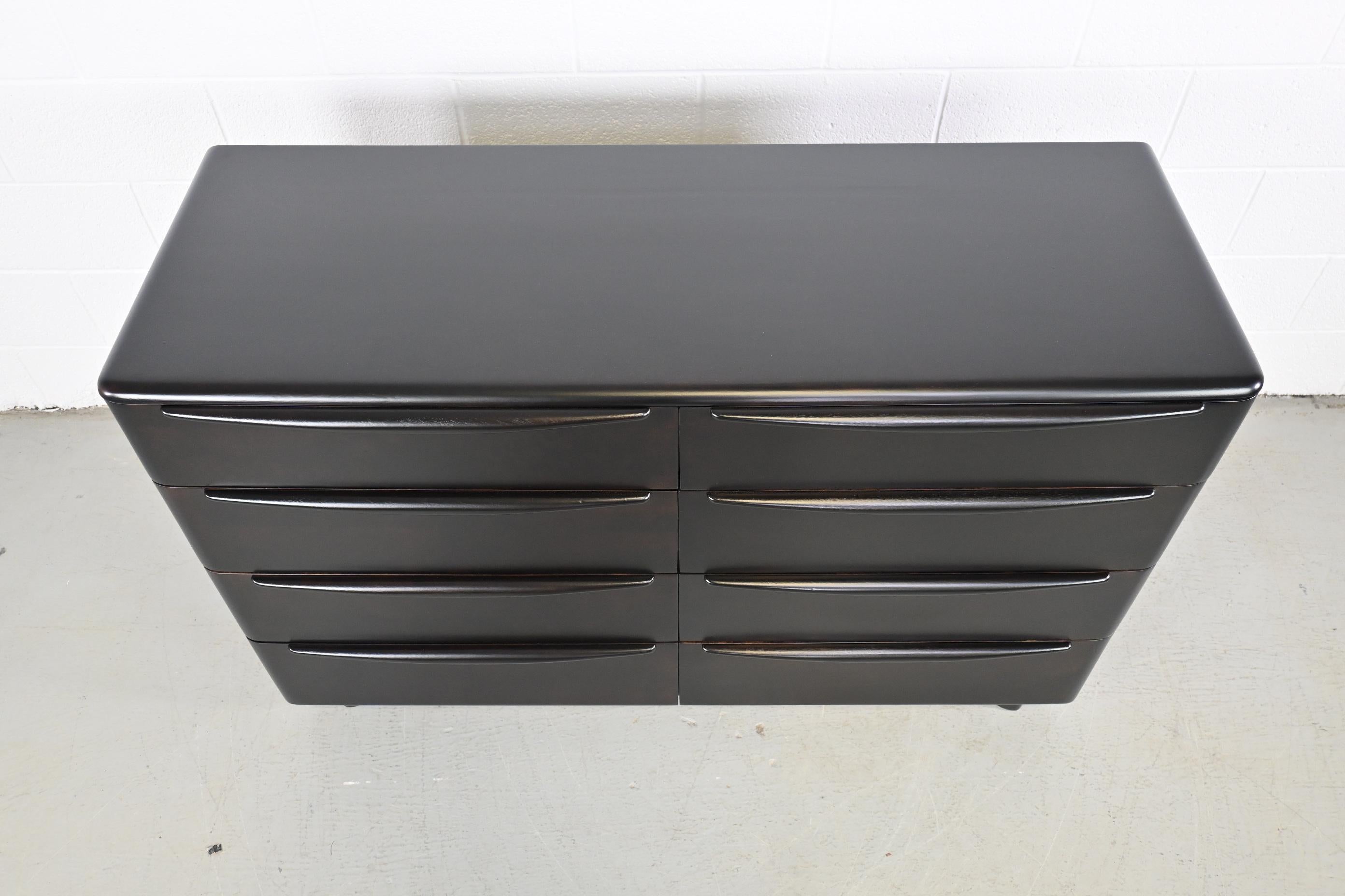 Heywood-Wakefield Encore Ebonized Birch Eight Drawer Dresser 1