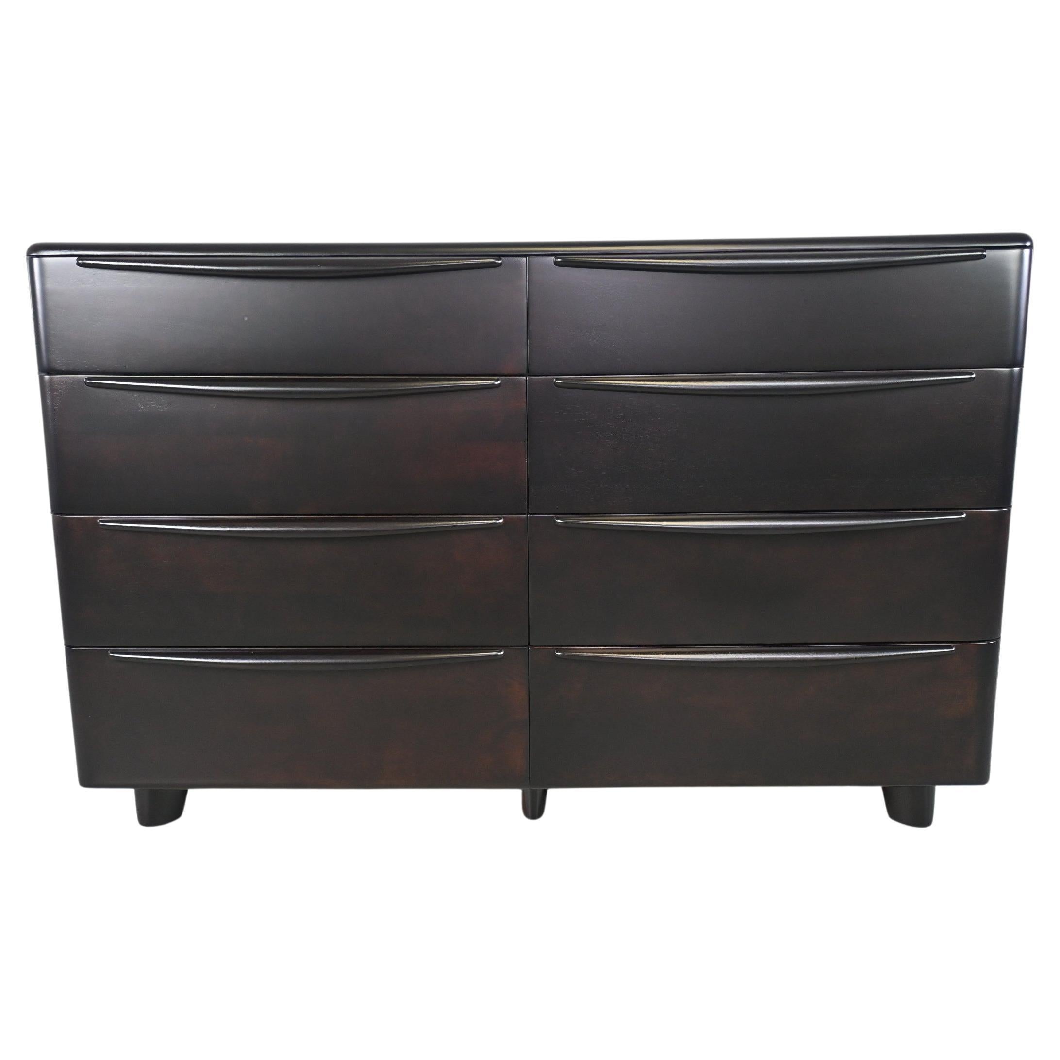 Heywood-Wakefield Encore Ebonized Birch Eight Drawer Dresser