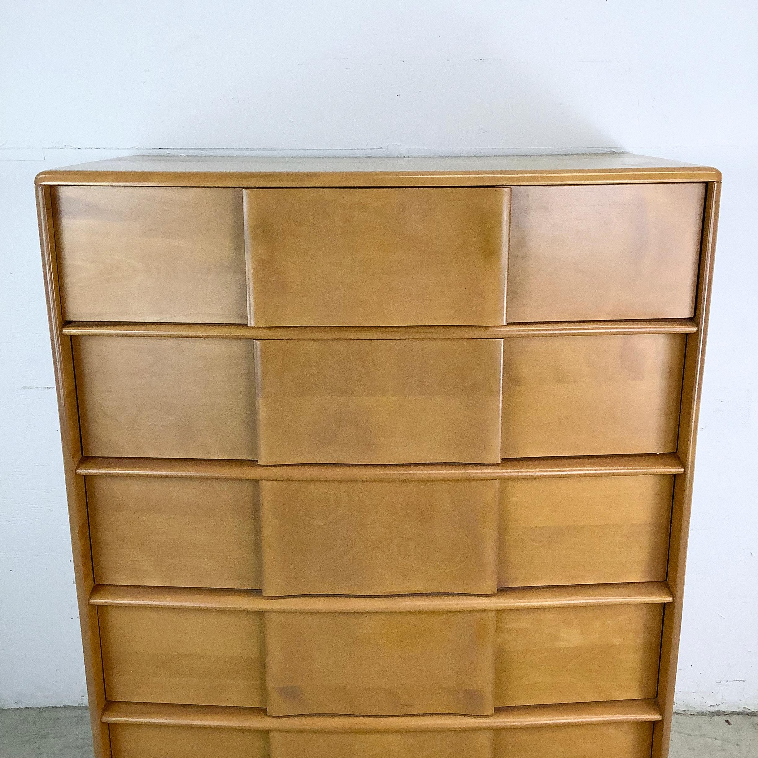 Heywood-Wakefield Five Drawer Highboy Dresser 10